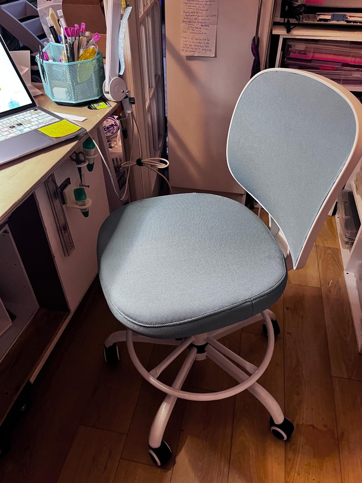 Primy Tall Drafting Desk Chair - Armless, Adjustable Height, Mesh Back, Rolling, Standing Desk Chair for Art Room, Office or Home (Black) customer photo 2