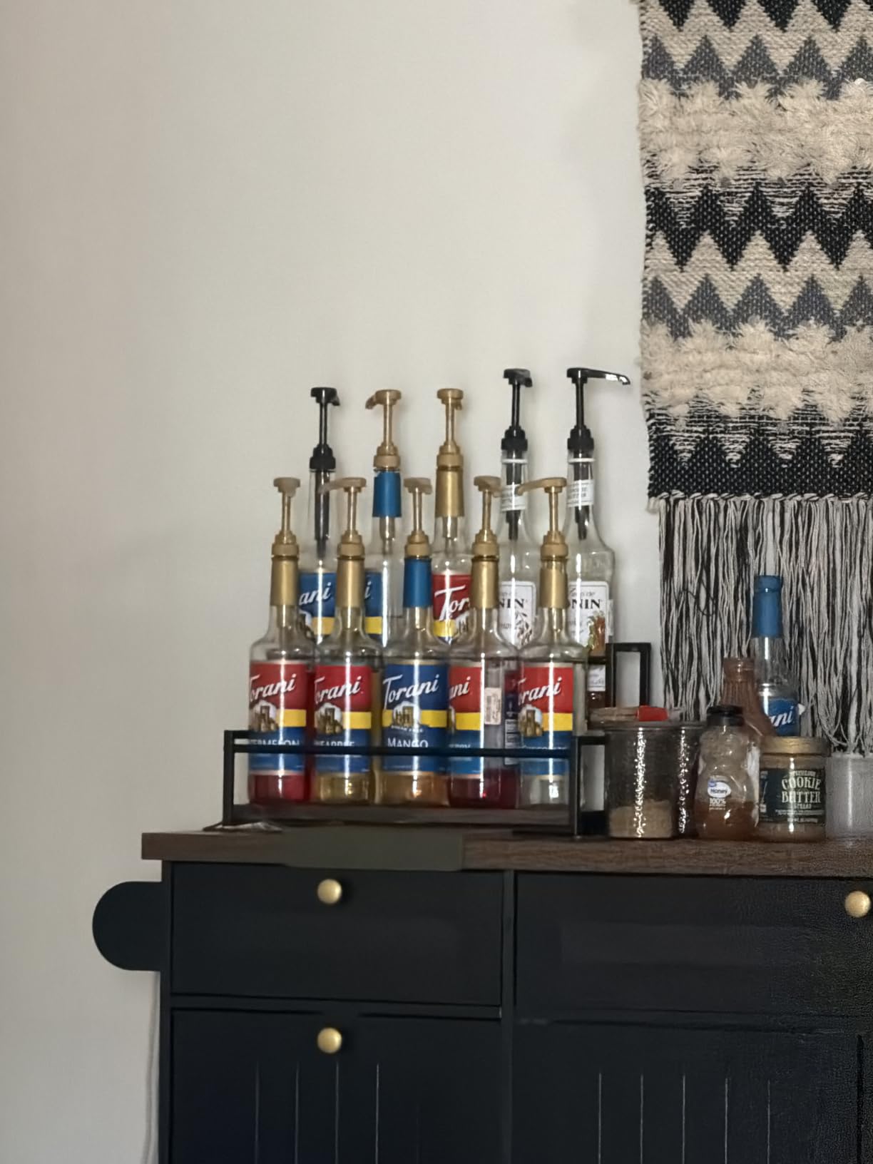 THYGIFTREE Coffee Syrup Rack Organizer 3-Tier 12 Syrup Bottles Holder Stand for Coffee Bar Station Storage Shelves for Syrup, Wine, Dressing for Kitchen Countertop customer photo 1