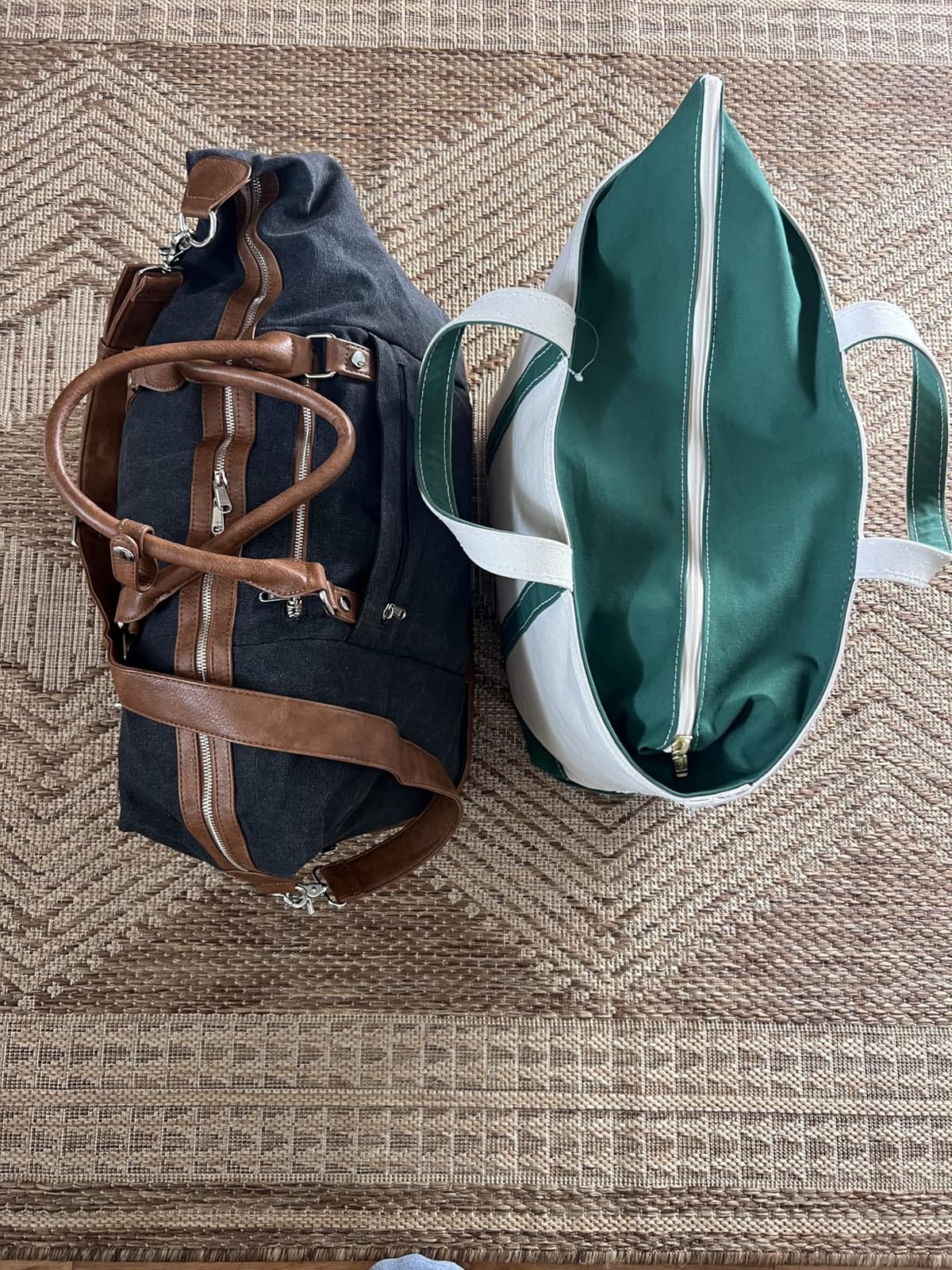 S-ZONE Weekender Bag for Men Canvas Duffle Overnight Travel Bag Army Green customer photo 1