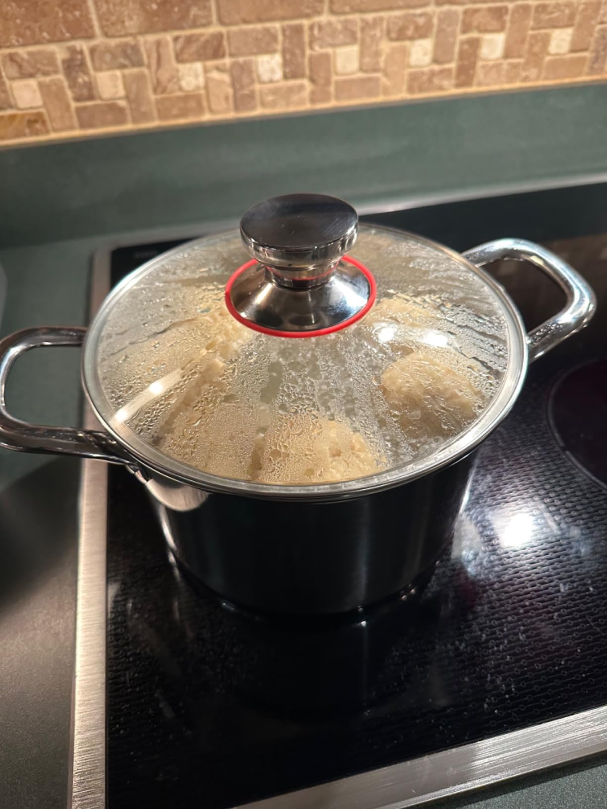 P&P CHEF 6 Quart Tri-Ply Stainless Steel Stock Pot, Cooking Pot with Lid customer photo 1