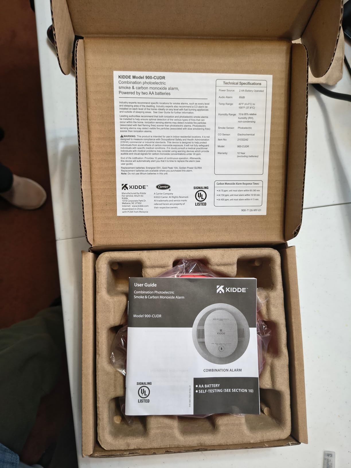 Kidde Smoke & Carbon Monoxide Detector, AA Battery Powered, LED Warning Light Indicators, 1 Pack customer photo 1