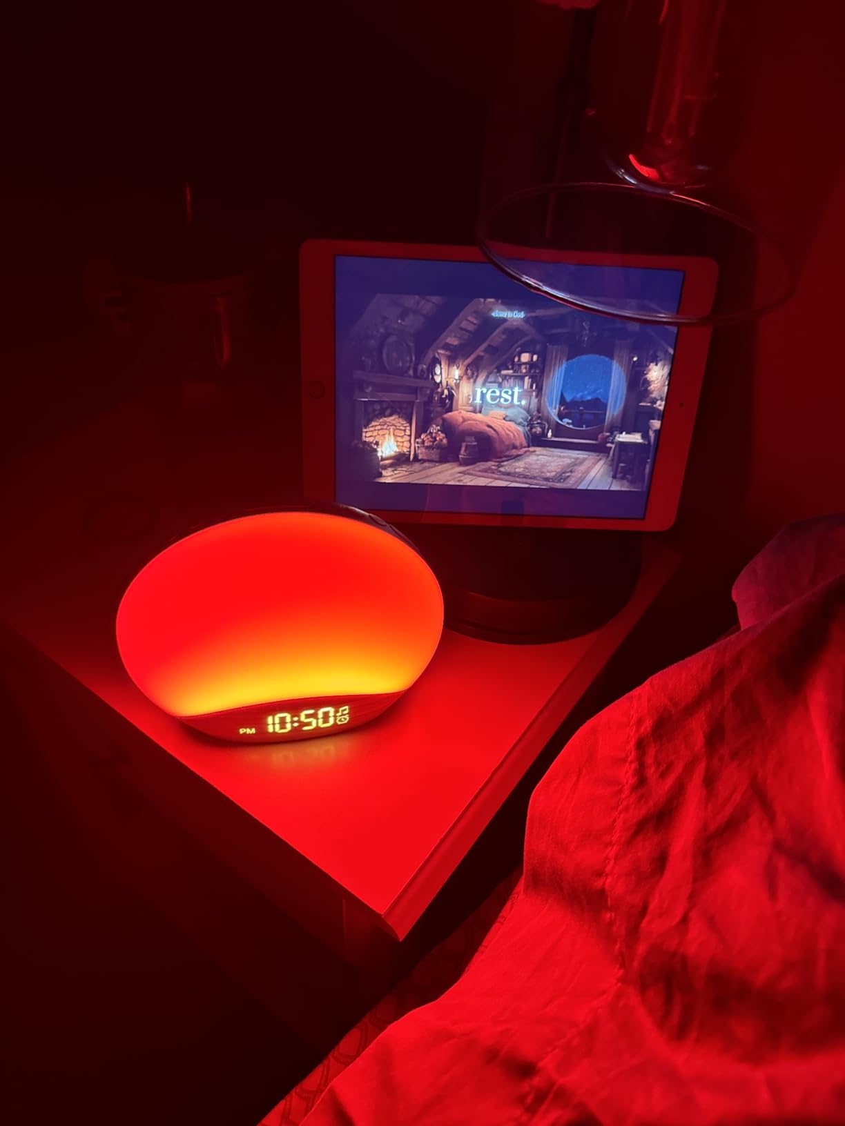 REACHER Wood Grain Sunrise Alarm Clock and Sound Machine Nightlight customer photo 2