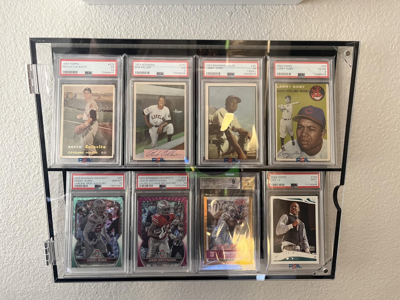 NIUBEE Graded Card Display Case for Sport Baseball PSA Slab, Clear Acrylic | Horizontal; UV Protection; Wall Mount; Magnetic Door; 180°Clear View; Sport Cards Display Case for Football Basketball Hockey customer photo 2