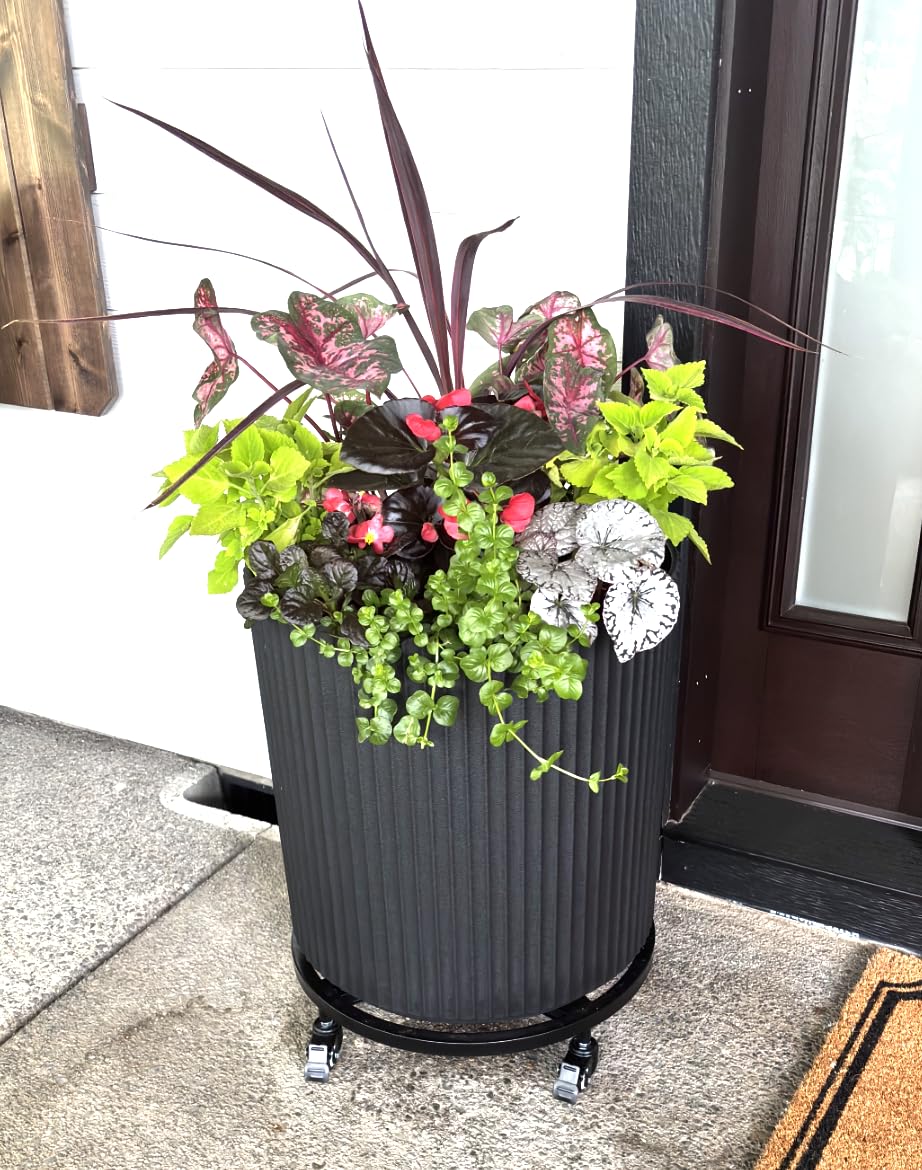 Veradek Mason Series Demi Planter - Large Round Planter for Indoor or Outdoor Patio/Balcony | Made from Plastic & Concrete with Drainage Holes | Modern Décor for Flowers, Trees, Tall Plants customer photo 1