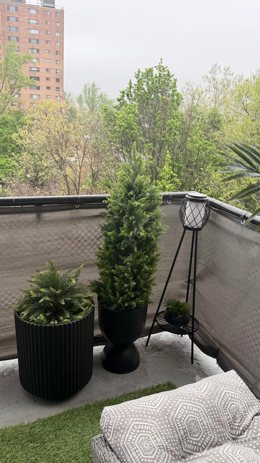 Veradek Mason Series Demi Planter - Large Round Planter for Indoor or Outdoor Patio/Balcony | Made from Plastic & Concrete with Drainage Holes | Modern Décor for Flowers, Trees, Tall Plants customer photo 2
