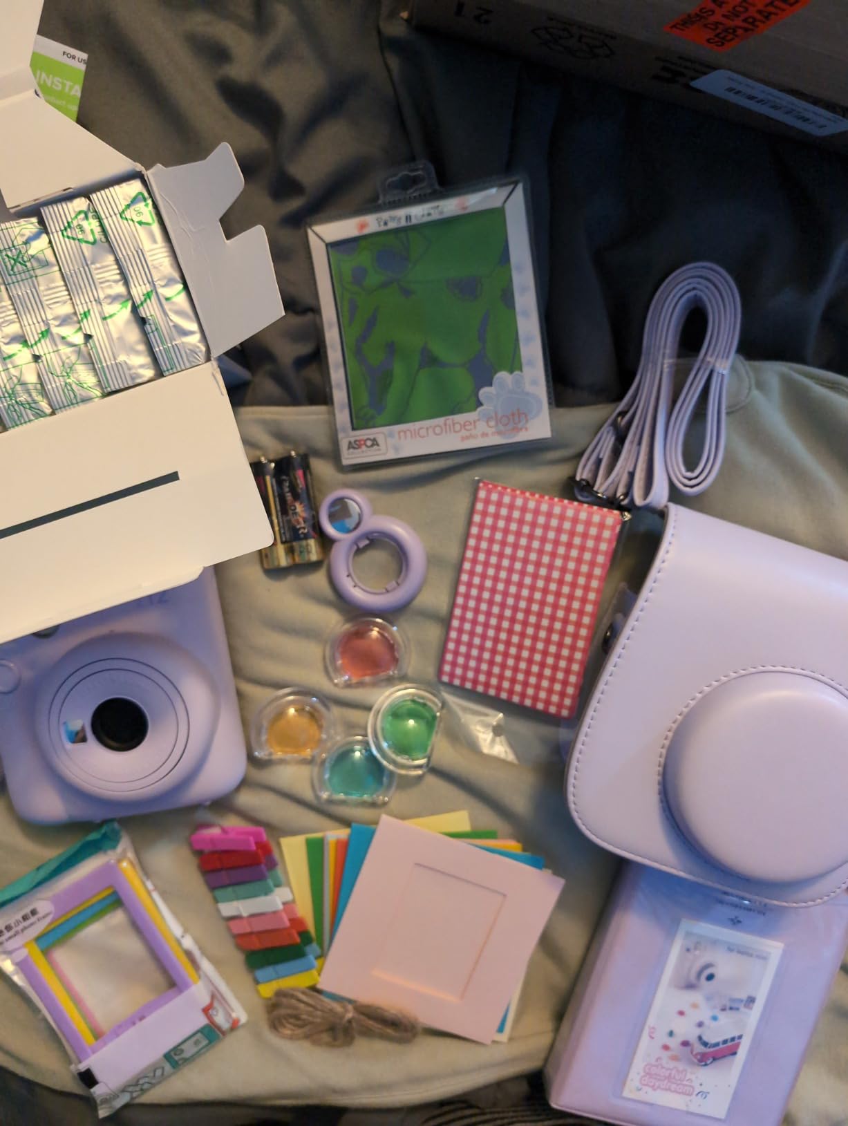 Fujifilm Instax Mini 12 Instant Camera + 60 Photo Prints + Accessories, Lilac Purple customer photo 1