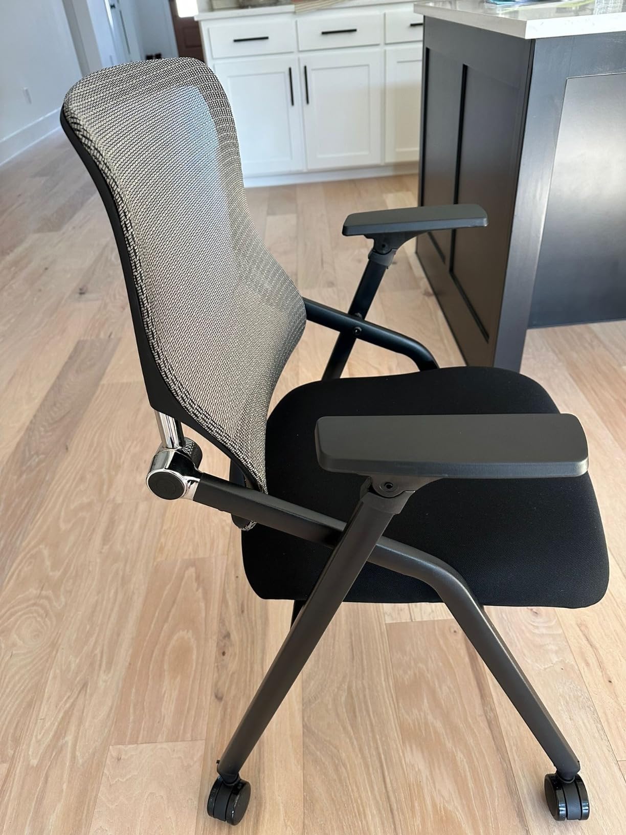 PRO, Stackable & Foldable Conference Room Chairs with 2X Thick Cushion, Lumbar Support, Armrest - Mesh Bouncing Back for Office Meeting, Conference, Training Room Chair 1 Pack customer photo 2
