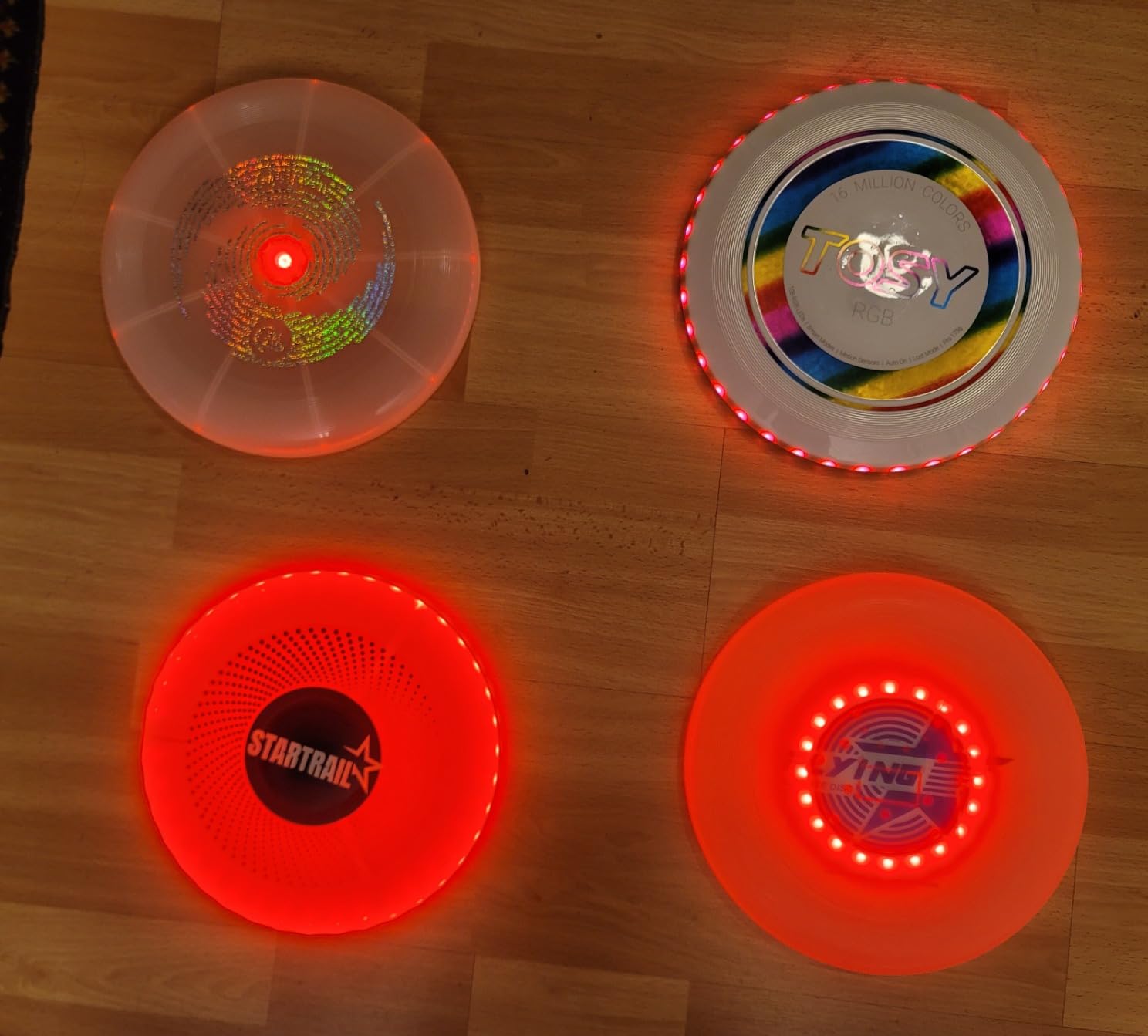 TOSY Flying Disc - 16 Million Colors RGB LEDs, Extremely Bright, Smart Modes, Camping Essentials for Teens/Kids/Adults/Men/Boys/Girls, Auto Light Up, Rechargeable, Waterproof, 175g customer photo 1