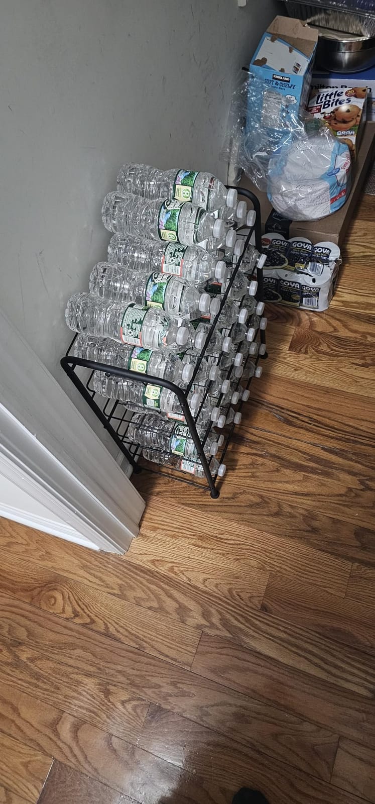 Water Bottle Holder Organizer 5 Tier Water Bottle Storage Rack, Freestanding Floor Beverage Soda Can Dispenser Organizer Rack for Pantry, Kitchen Countertop, Cabinet, Office, Hold 30 Bottles, Silver customer photo 2