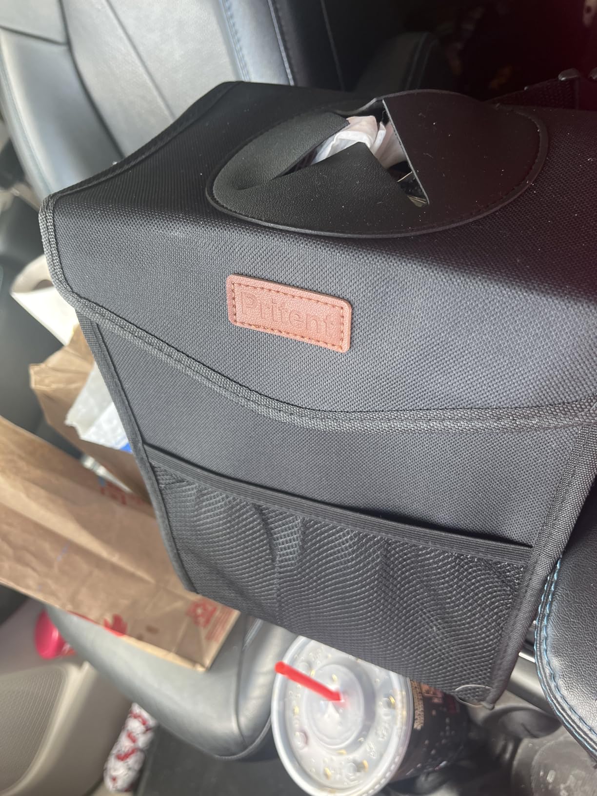 Pritent Car Trash Can with Lid Leakproof Car Garbage Bag Vehicle Trash Bin customer photo 1