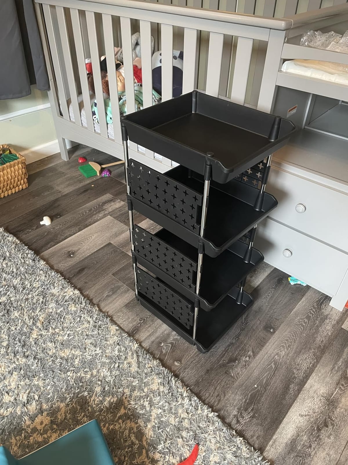 Lifewit Plastic Stackable Storage Baskets, 4 Tier Stacking Bins for Food and Clothes, Multifunctional Organizer for RV, Kitchen, Playroom, Pantry and Bathroom, 13.8