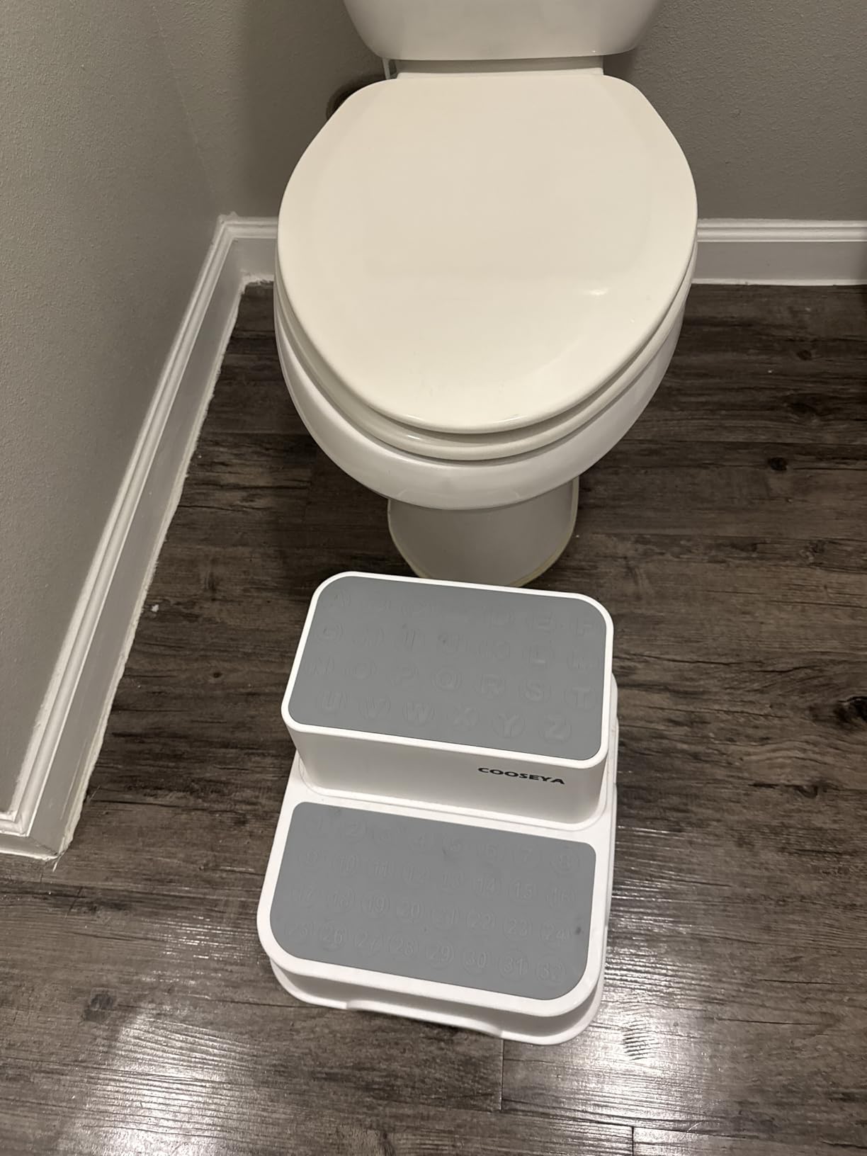 COOSEYA 2 Step Stools for Kids,Toddler Step Stool for Bathroom Sink,No-Slip Double up Stepping for Toddlers, Multifunctional Toilet Potty Stool for Kids,Toilet Potty Training(2 Packs) customer photo 2