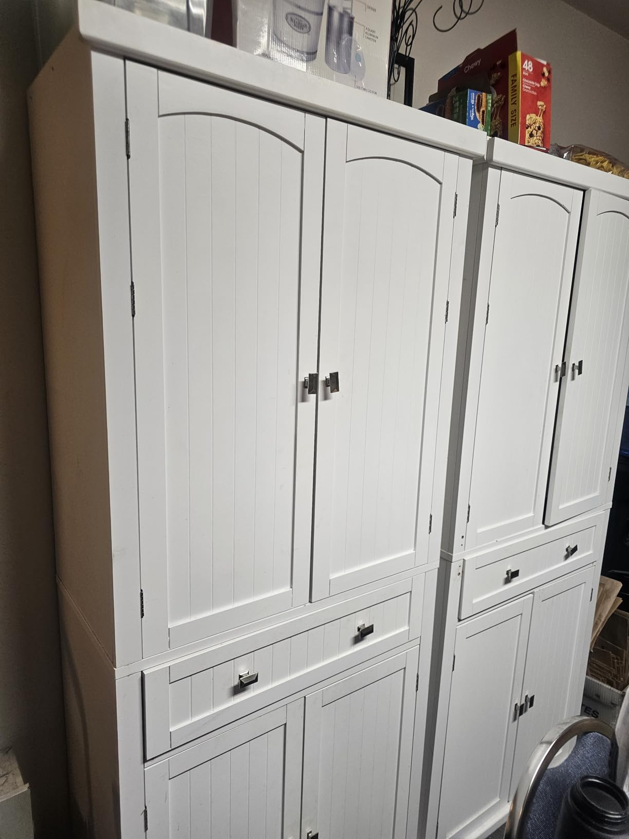 VASAGLE Pantry Cabinet, Freestanding Tall Cupboard with a Drawer | 15.7 x 30 x 71.7 Inches, 2 Cabinets, 4 Adjustable Shelves, White, HELAN Collection UBBC561P31V2 customer photo 1