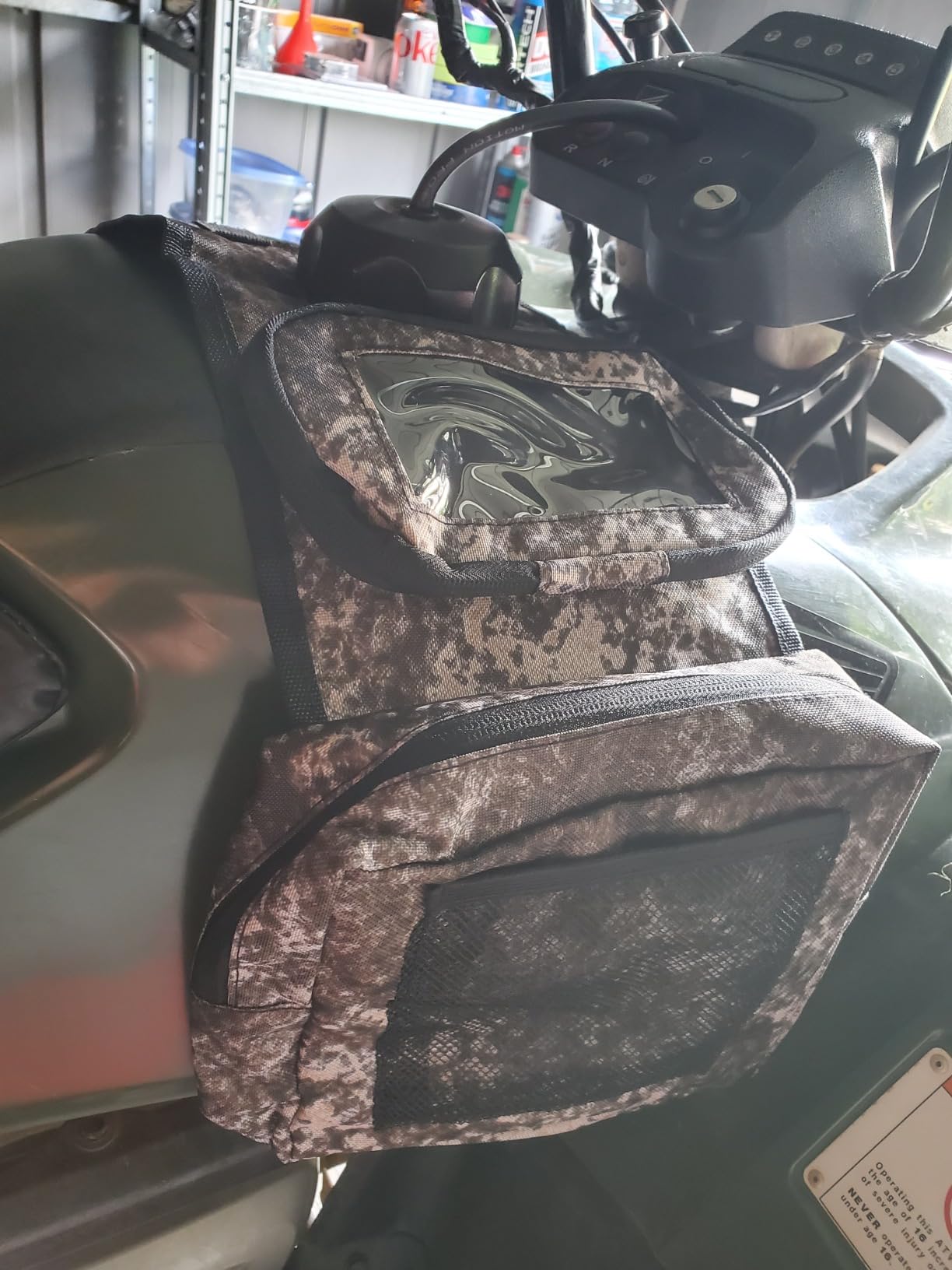 MYDAYS ATV Saddle Bag,Cargo Tank Phone Bag Storage Luggage for ATV UTV Snowmobile Motorcycle (Camo) customer photo 2