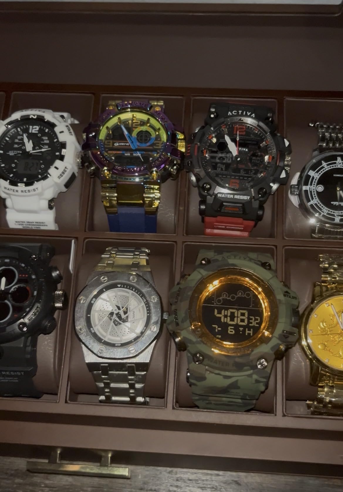KAMIER High End Watch Box for Men, 12 Slot Wooden Watch Case With Drawer | Watch Display Box with Lid, 2-Layer Watch Holder for Jewelry and Watch Storage for Men Women, Ideal for Gift (With Gift Box) customer photo 2