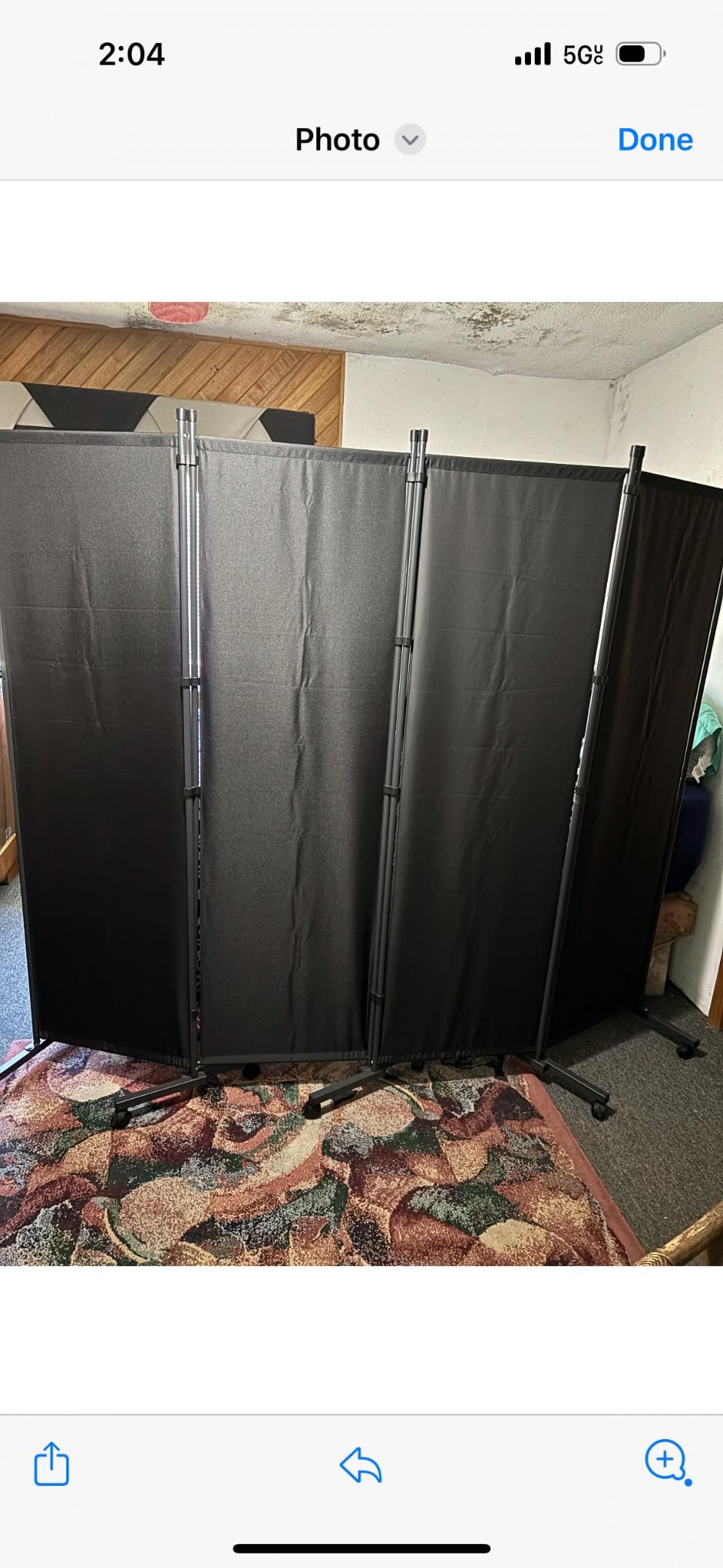 Room Divider 88'' Wide Folding Privacy Screens,4 Panel Wall Divider w/Wheel customer photo 2
