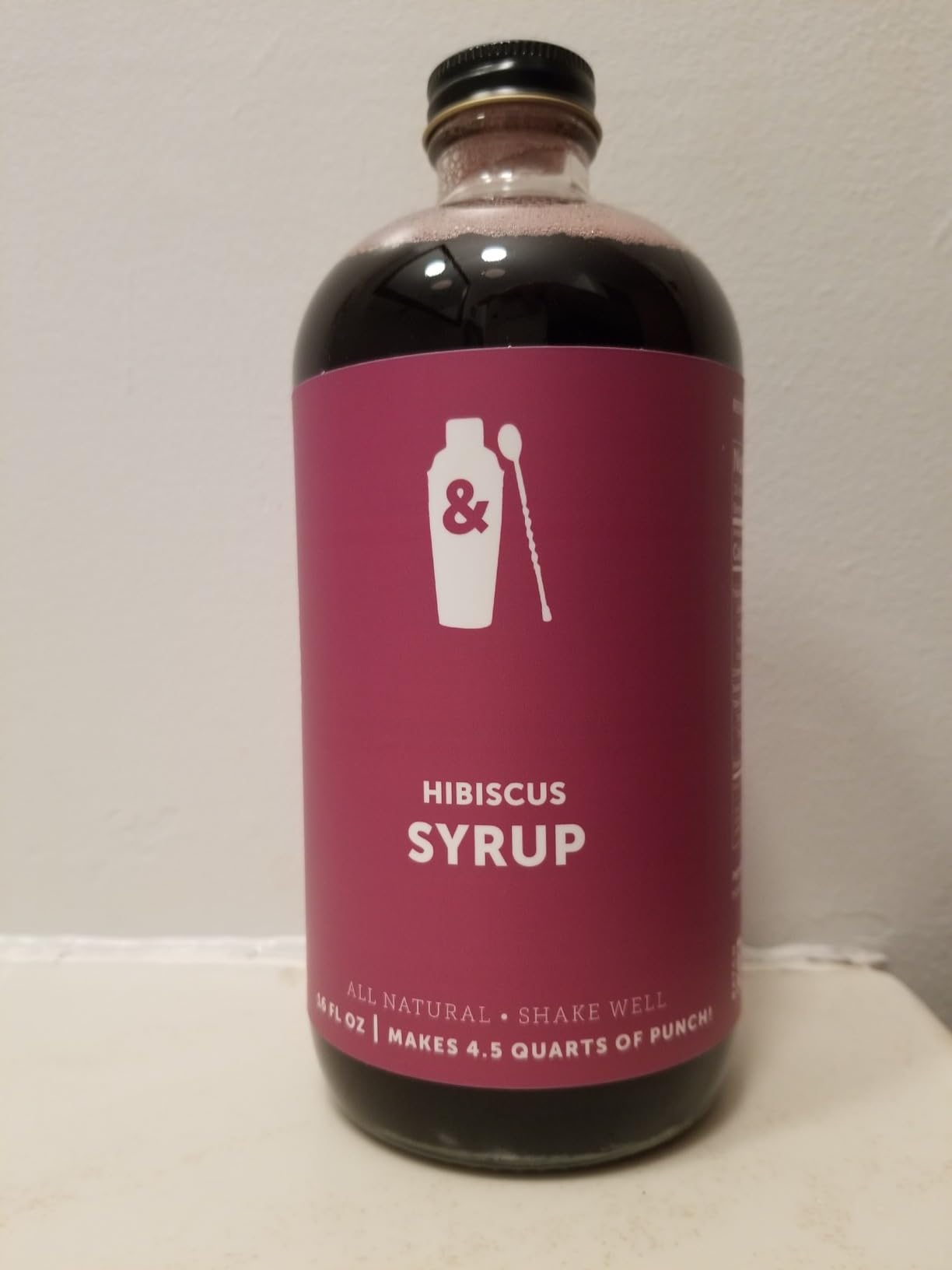 Shaker & Spoon Hibiscus Cocktail Syrup, 16oz Hibiscus Flowers, Sweet & Tart Flavored Syrups for Drinks, Vegan Craft Cocktail Syrup for Mocktails, Non Alcoholic Drinks, Hibiscus Tea, Soda, Lemonade customer photo 1