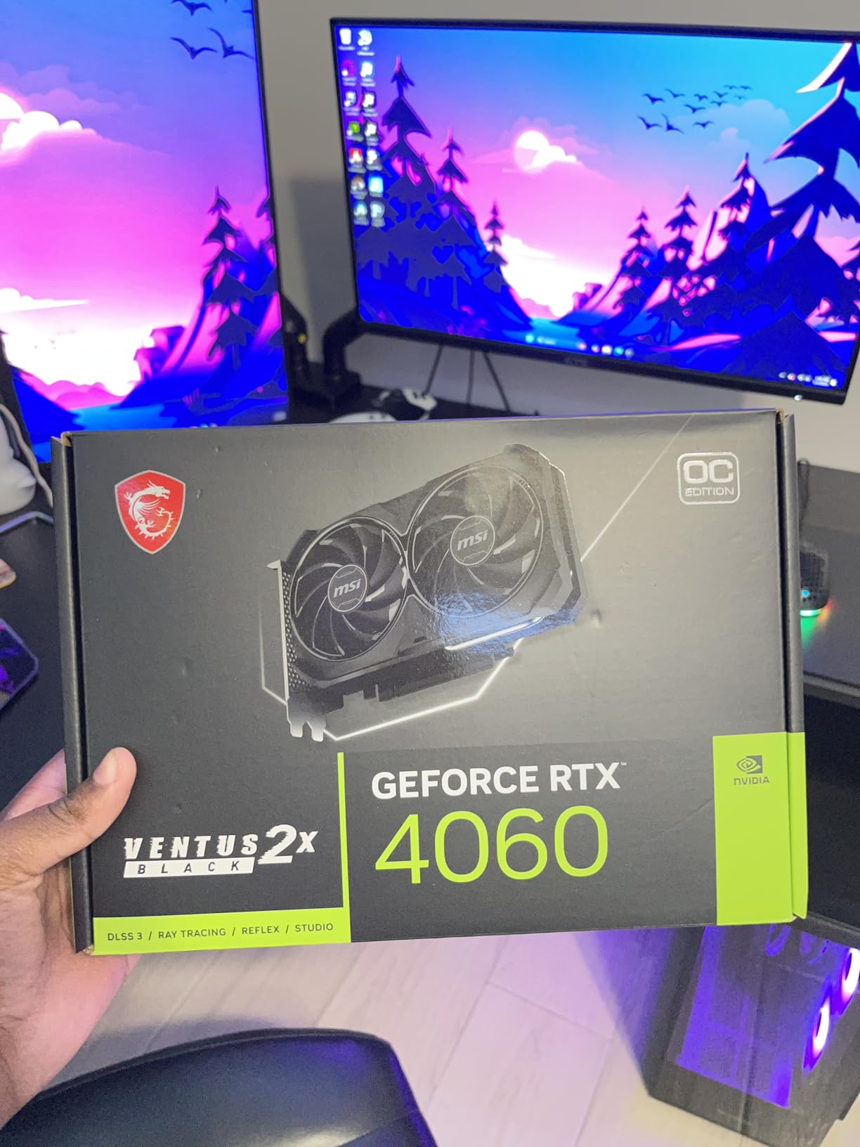 MSI GeForce RTX 4060 Ventus 2X Black 8G OC Gaming Graphics Card - 8GB GDDR6X, PCI Express Gen 4, 128-bit, 3X DP v 1.4a, HDMI 2.1a (Supports 4K & 8K HDR) customer photo 2