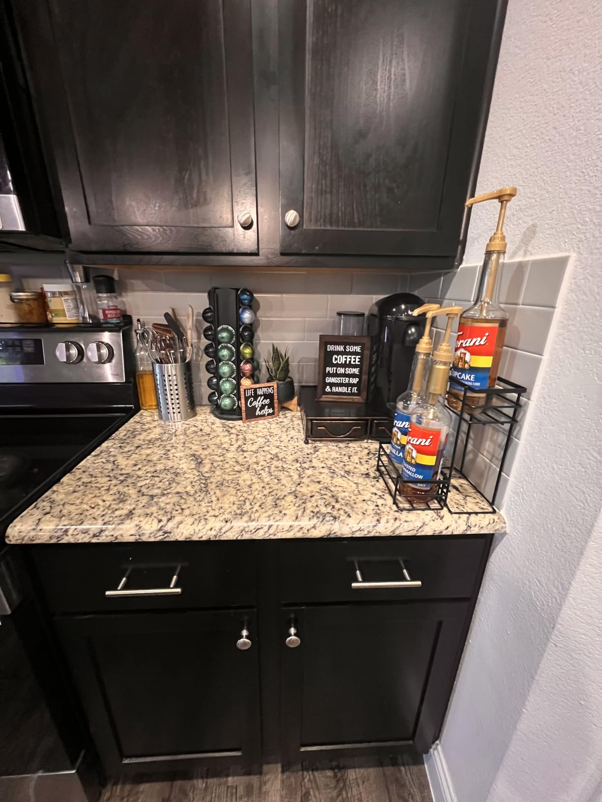 Coffee Syrup Organizer, 4 Bottle Syrup Rack Stand, 2 Tier customer photo 1