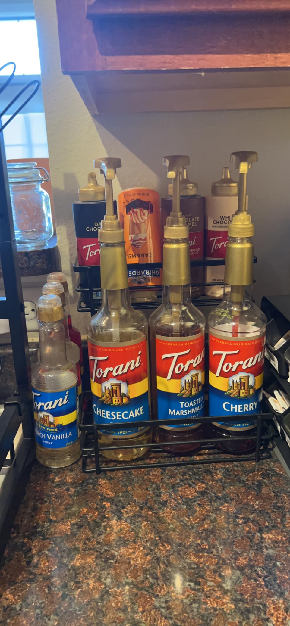 Coffee Syrup Organizer, 4 Bottle Syrup Rack Stand, 2 Tier customer photo 2