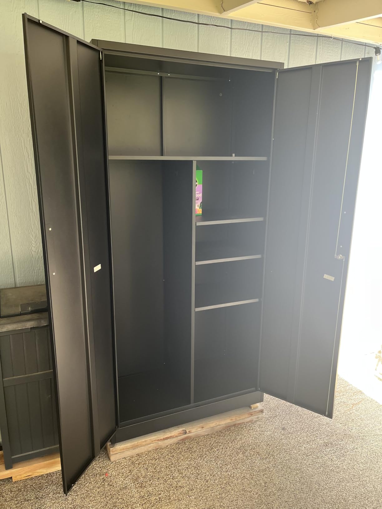 SISESOL Wide & Deep Metal Storage Cabinet with 2 Doors and 5 Adjustable Shelves,72x36x18 Garage Storage Cabinet,Tall Black Locking Metal Cabinets with Lock,Steel Locked Cabinets for Home,Office,Garage customer photo 1