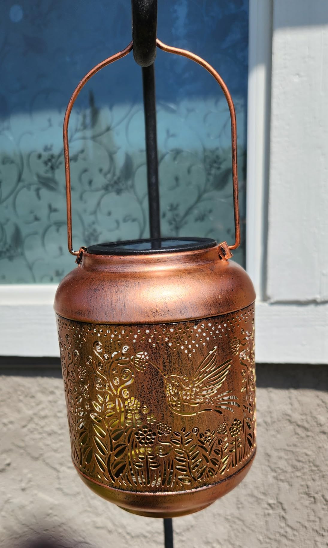 Hummingbird Solar Lanterns Outdoor Waterproof Hanging Solar Lights Hummingbird Gifts for Women Men Mom Metal Bird Decorative LED Lanterns for Yard, Patio, Lawn, Pathway, Landscape, Garden Decor customer photo 1