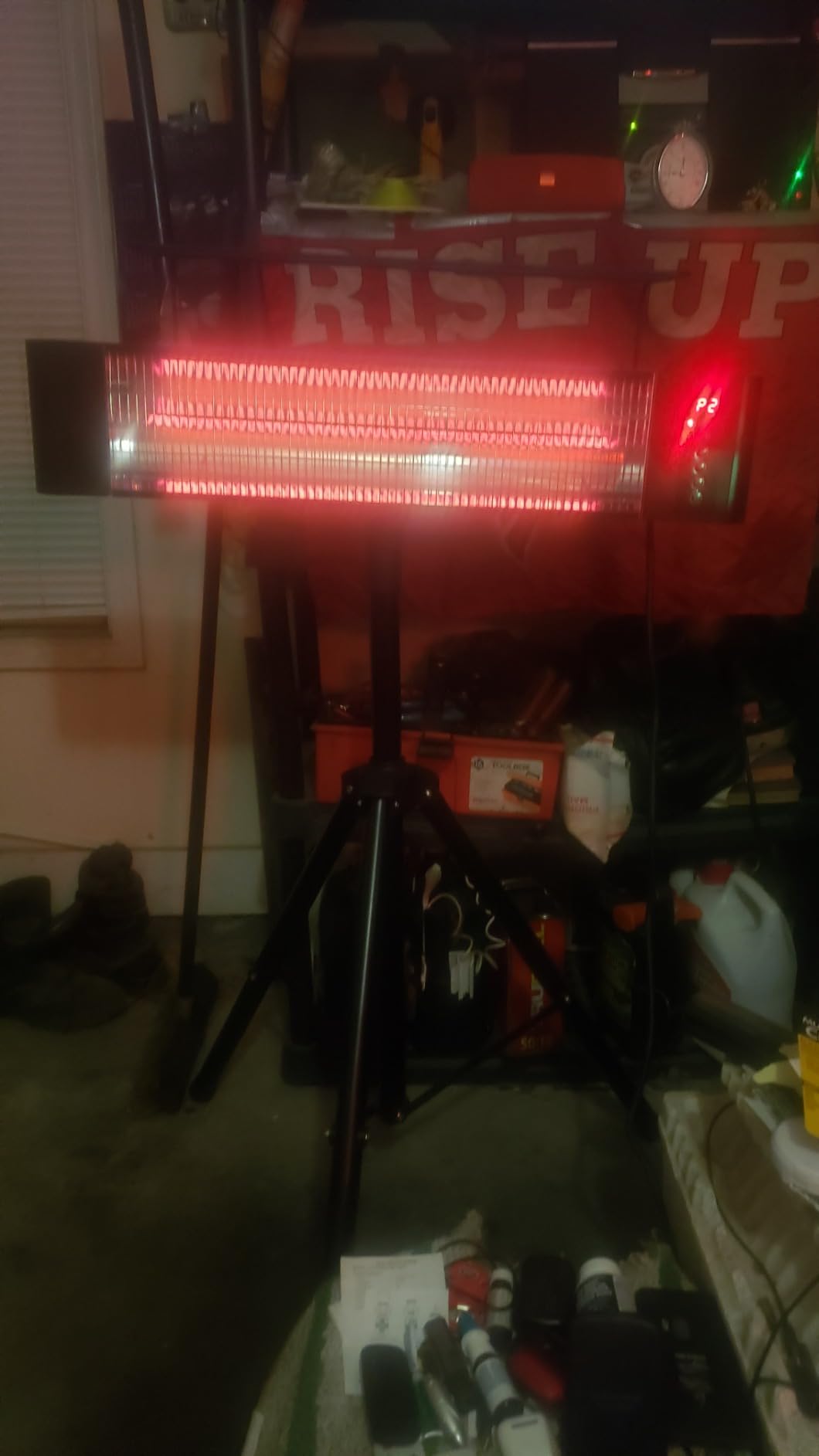 VAGKRI Outdoor Heaters, Electric Infrared Patio Heater with Remote and 12H Timer, IP65 Waterproof, 3 Heat Levels, Wall Mount or Tripod Stand for Home, Office, Patio, Garage customer photo 1