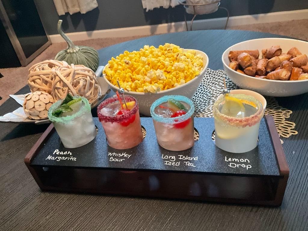 Ksestor Flight Board with 4 Glasses - Mimosa and Tasting Server customer photo 1