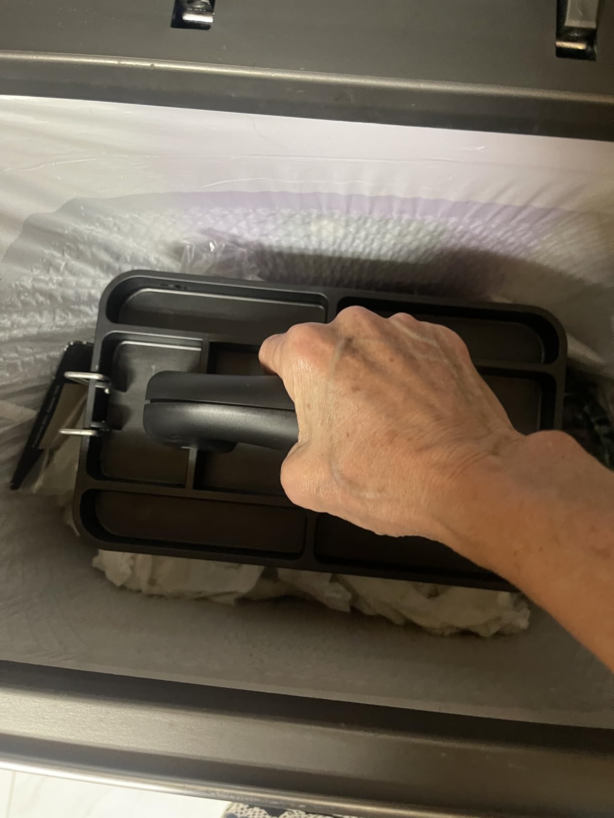 Handheld Trash Compactor – Compress Garbage to Make More Room in Your Trash Can – Reusable Kitchen Trash Tamper with Wide 6