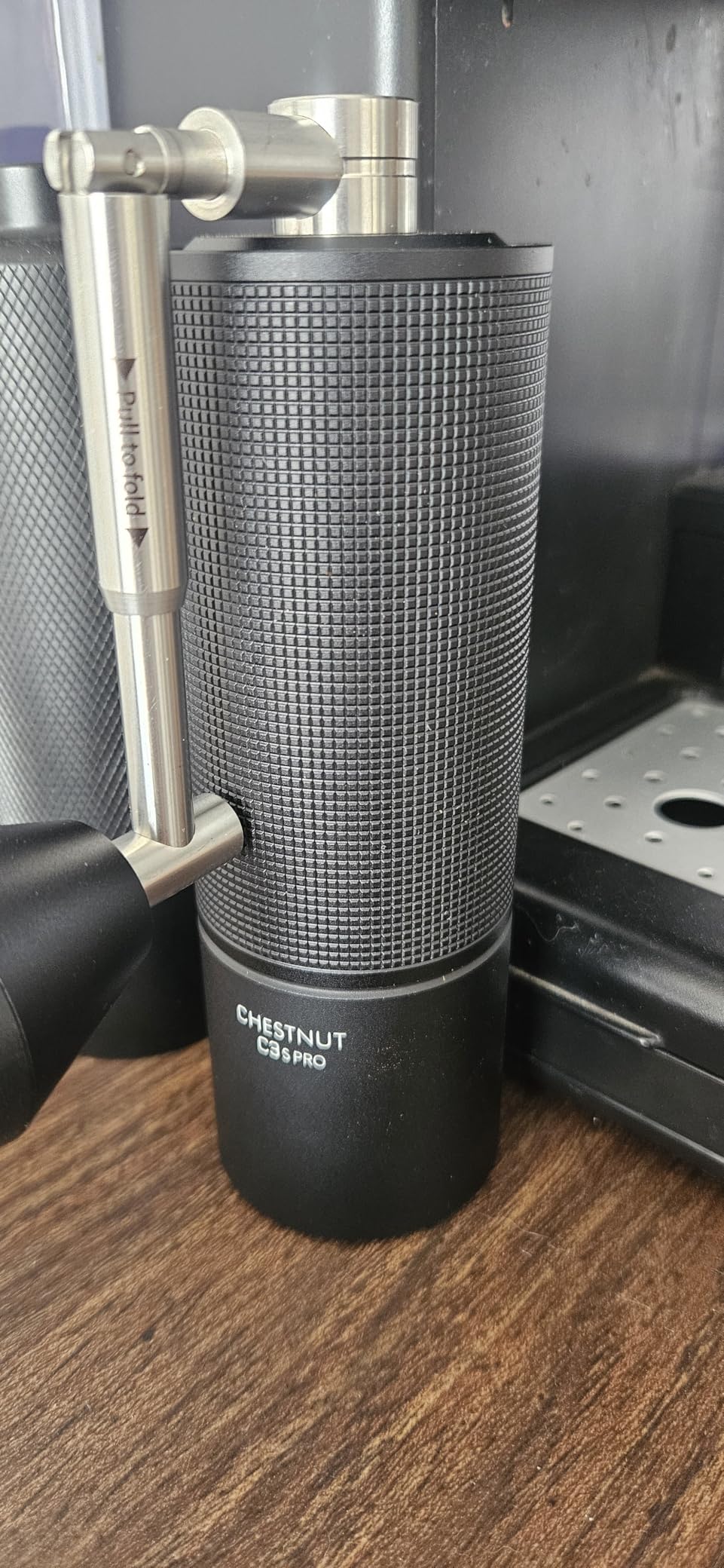 TIMEMORE Chestnut C3S Pro Manual Coffee Grinder, Stainless Steel S2C Conical Burr Coffee Grinder, Hand Coffee Grinder with Foldable Handle, Adjustable Grind Setting for Travel/Camping/Home, Black customer photo 2