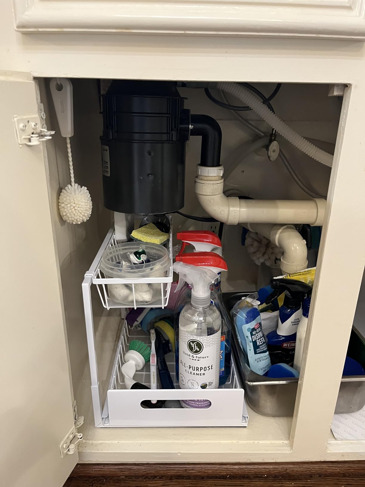 REALINN Under Sink Organizer, L-Shaped 2 Tier Pull Out Cabinet Organizer customer photo 2