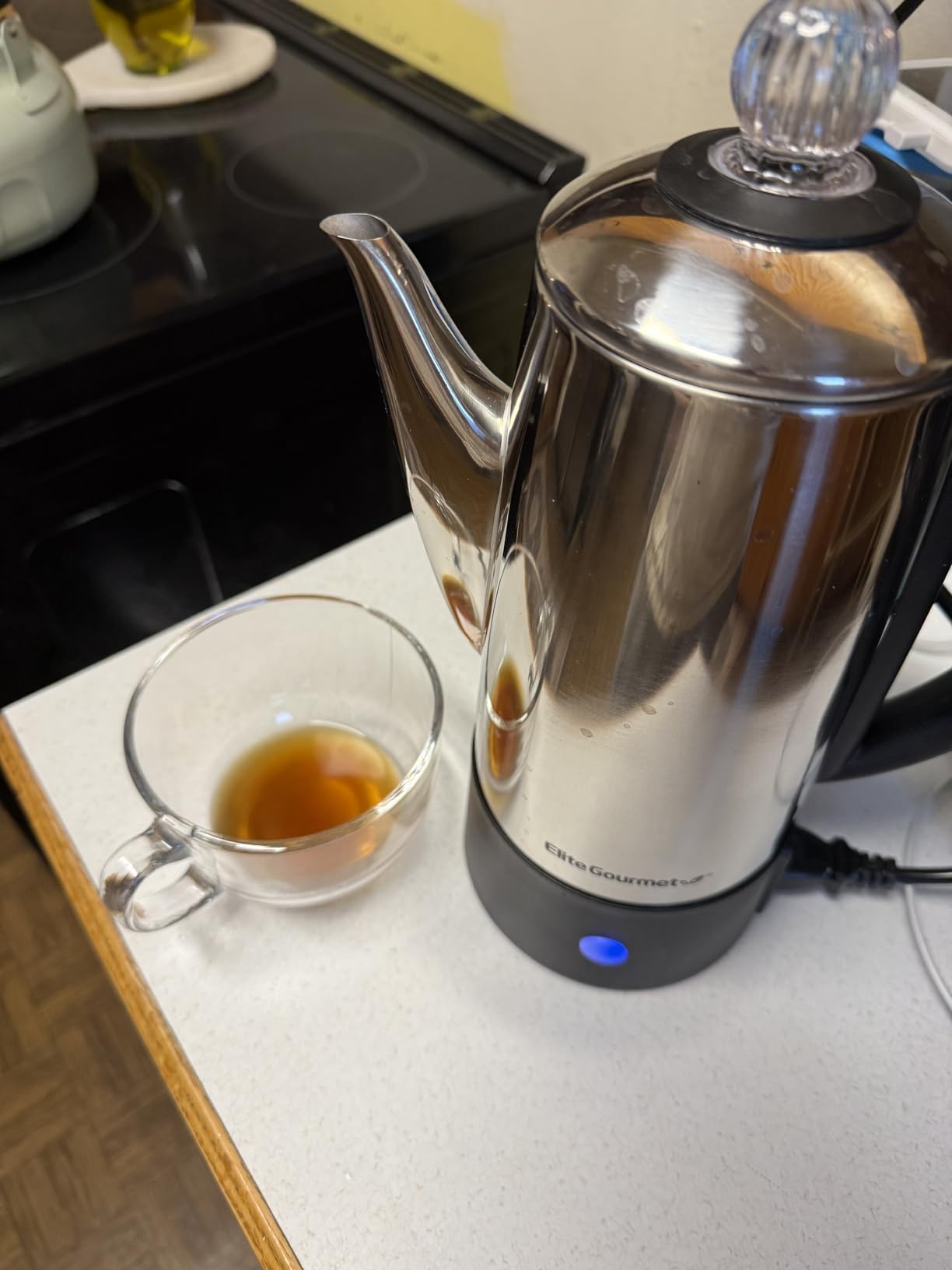 Elite Gourmet 6-Cup Electric Coffee Percolator, 1000W, Fast Brewing | Keep Warm, Auto Shut-Off, Stainless Steel, EC140 customer photo 2