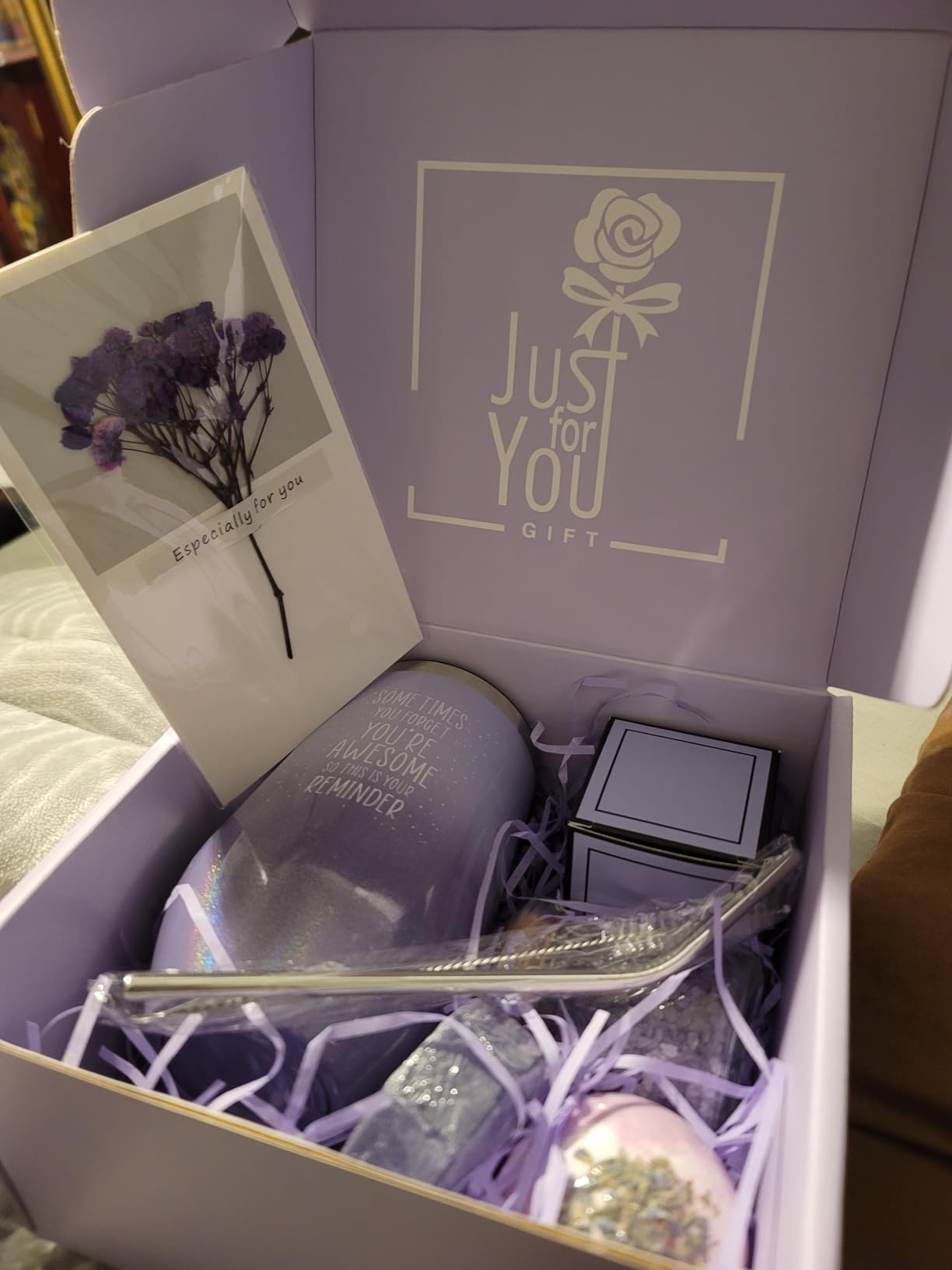 Gifts for Women, Mom, Wife, Girlfriend, Sister, Her - Happy Birthday, Christmas, Valentine's Day, Mothers Day Gifts - Lavender Spa Gift Basket Set customer photo 2