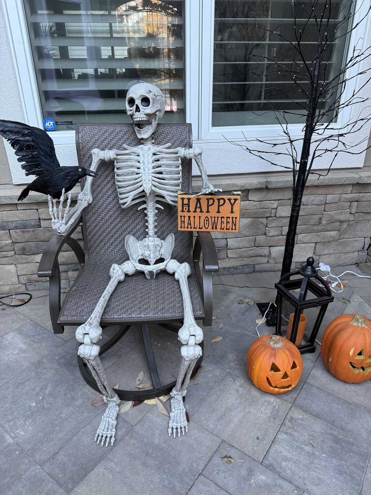 JOYIN 5.6 FT Halloween Posable Life Size Skeleton, Full Body Realistic Bones with Movable Joints, Giant Skeletons Halloween Decorations for Indoor Outdoor Haunted House Props, Spooky Scene Party Decor customer photo 1