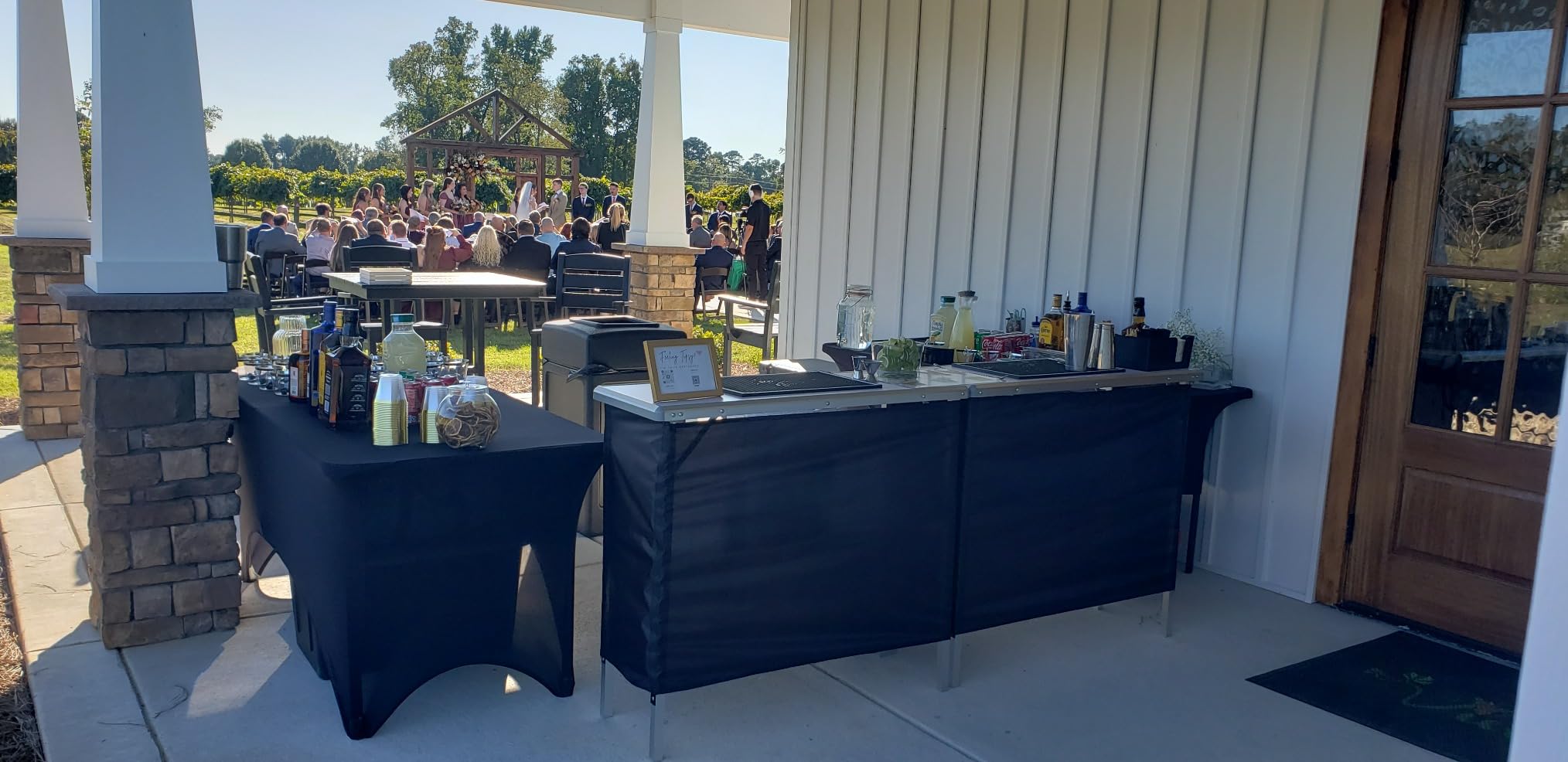 GoBar Portable Double Bar Table Set - Mobile Bartender Station for Events - Includes Carrying Case - Standard or LED customer photo 1