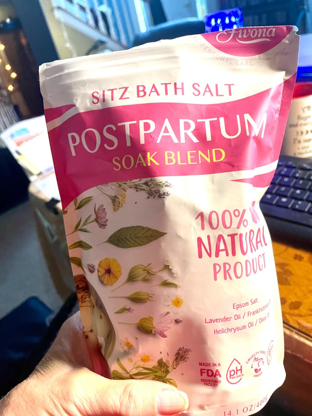 Postpartum Care Sitz Bath Salt - Soak Blend Epsom Salt with Essential Oils, Soothing Hemorrhoid Treatment, Perineal Healing After Birth, New Mom Essentials for Natural Post Partum Recovery customer photo 2