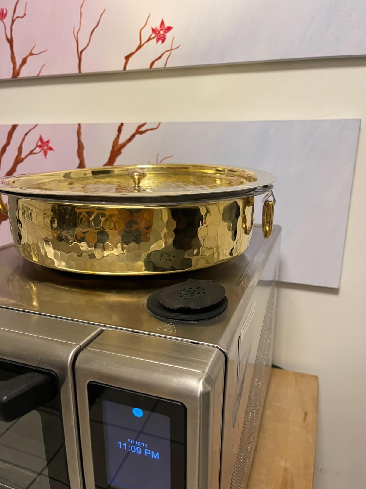 P•TAL 6 Liter 100% Pure Brass Lagan with Lid | Tin Coated Non-Stick Interior | Gold Hammered Finish | Handcrafted Brass Degchi for Biryani, Curry & Slow Cooking | Traditional Brass Handi for Kitchen customer photo 1