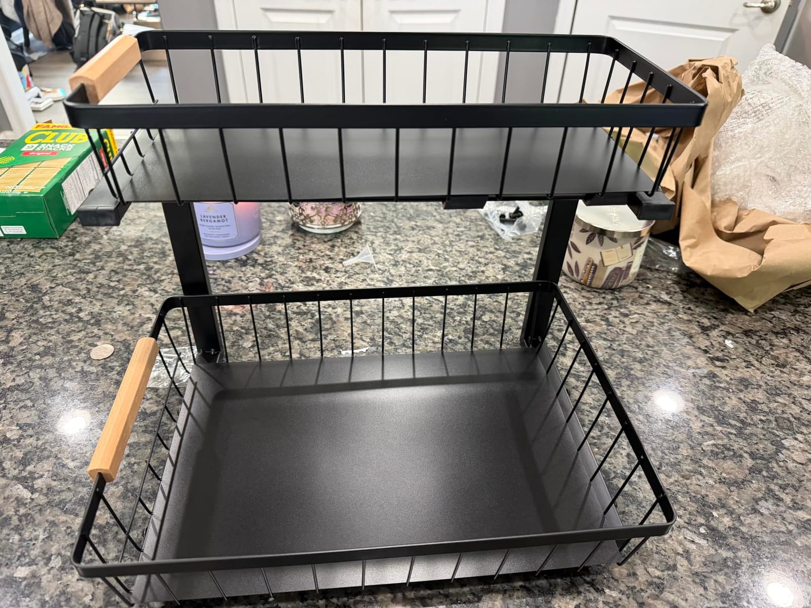 Kitstorack Under Sink Organizer, 2 Tier Under the Sink Storage, Slide out Pull out Cabinet Organizer Shelf, Metal Sliding Drawer for Kitchen Bathroom Pantry Closet Organization Rack, Black, 2 Pack customer photo 1