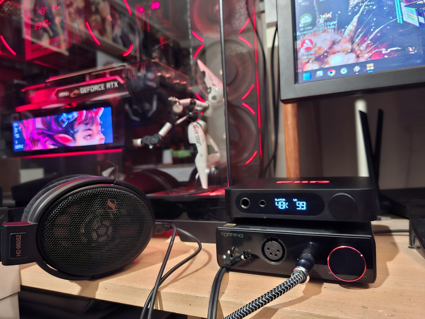 FiiO K11 DAC and Headphone Amplifier for Home Audio or PC, 6.35mm and Balanced 4.4mm, RCA, Coaxial, Optical, 1400mW, 384kHz/24Bit DSD256 (Black) customer photo 2