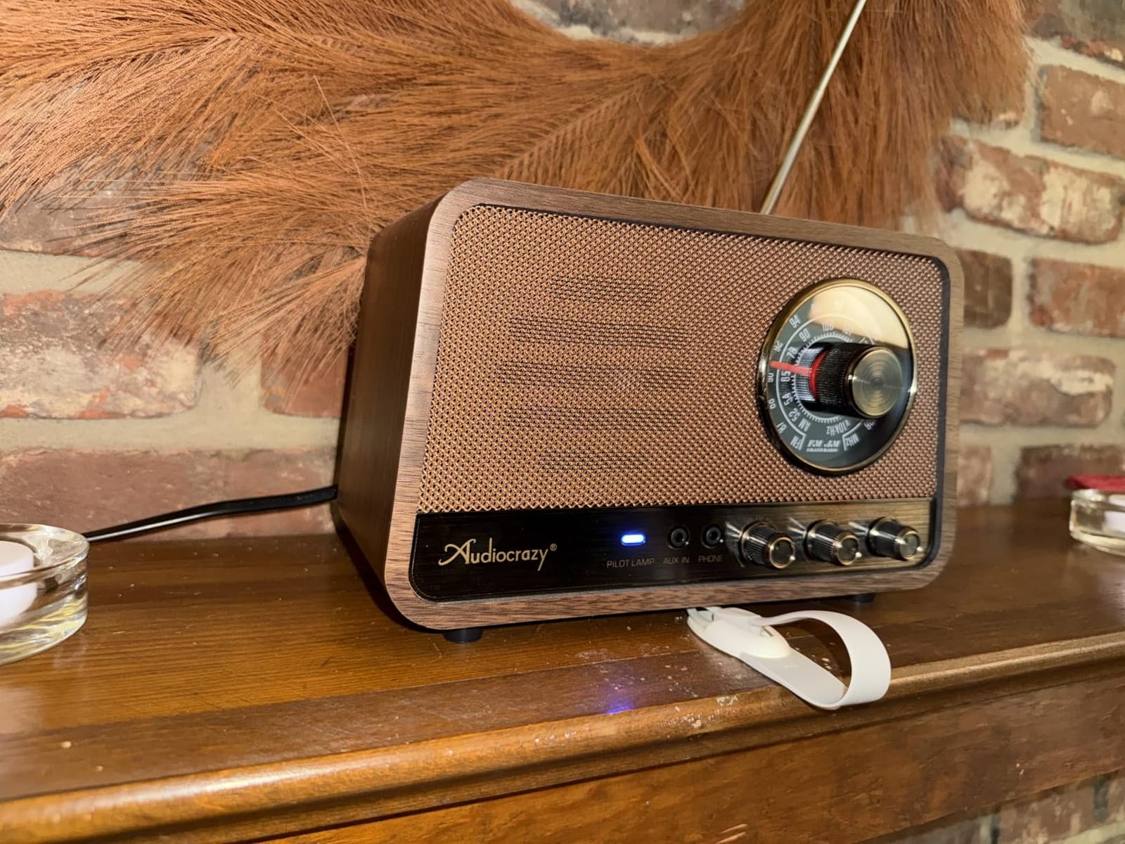 Vintage Wood AM FM Bluetooth Radio,10W Powerful Sound, Espresso customer photo 1