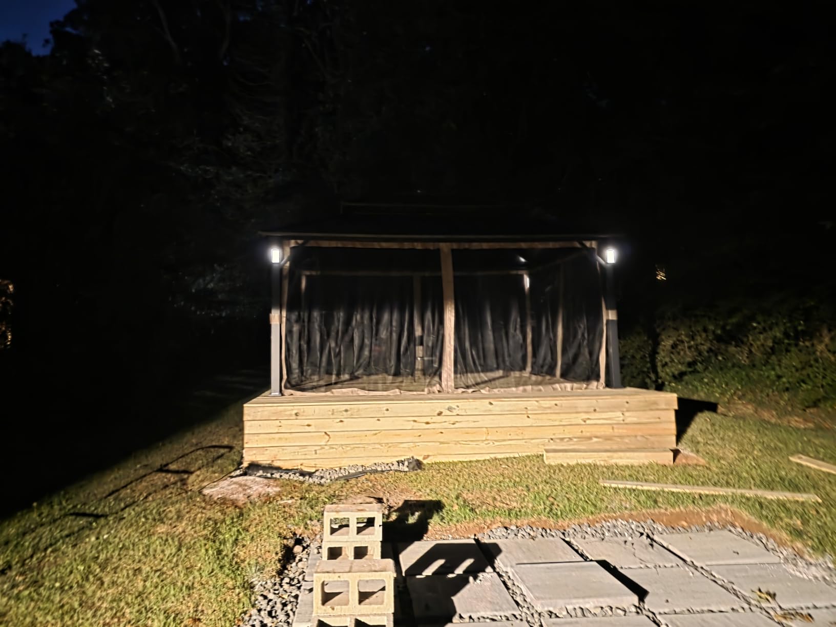 Modern Shade Aluminum Grill Gazebo 6x8 with USB Charging Power Strip, Black customer photo 1