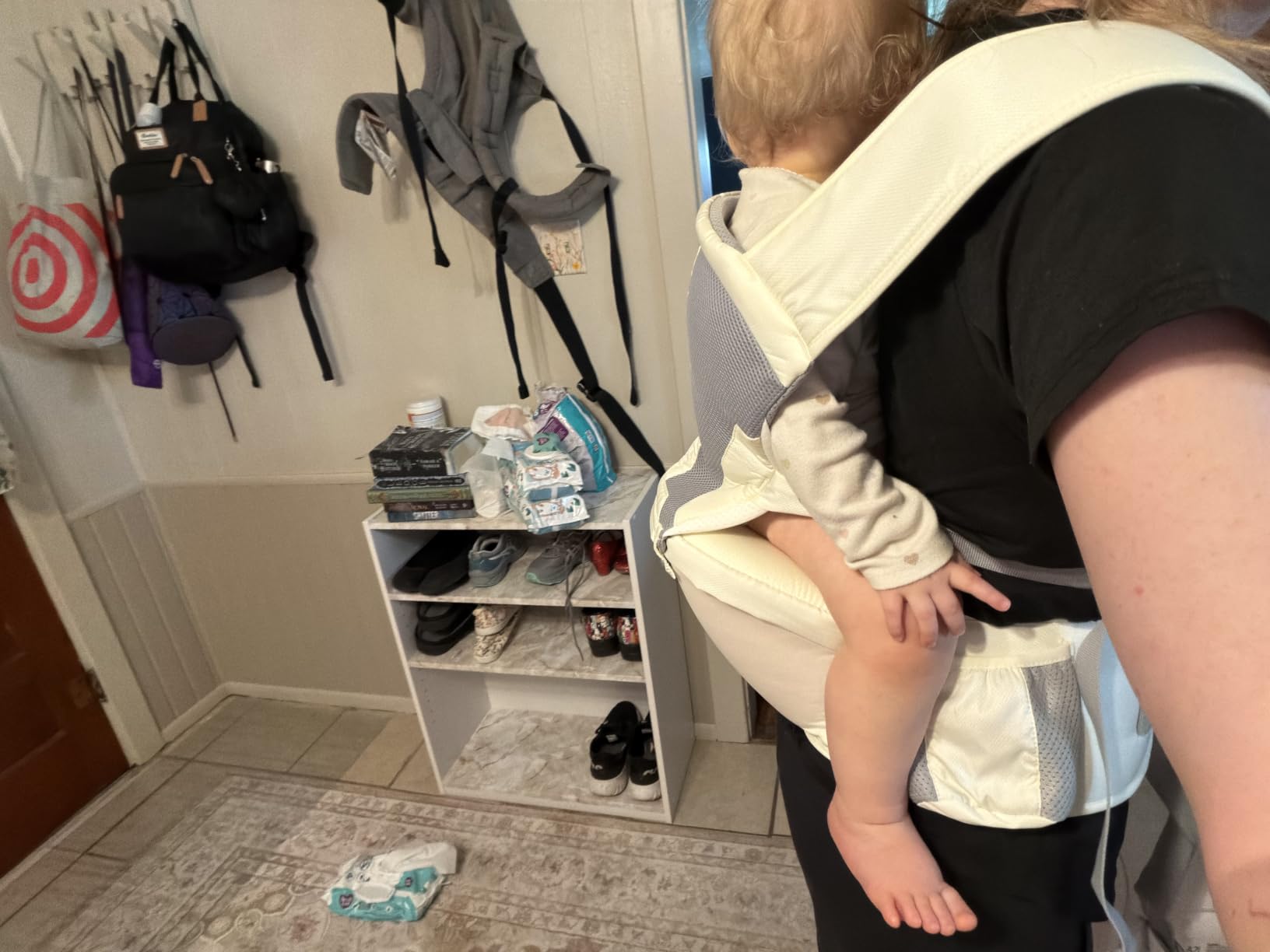 MOMTORY Safety-Certified 6-in-1 Baby Carrier Newborn to Toddler, Black | Plus Size Friendly, 6 Carry Positions, Ergonomic Hip Support, Cozy Baby Carrier with Hipseat for 7-50lbs, All Seasons customer photo 2