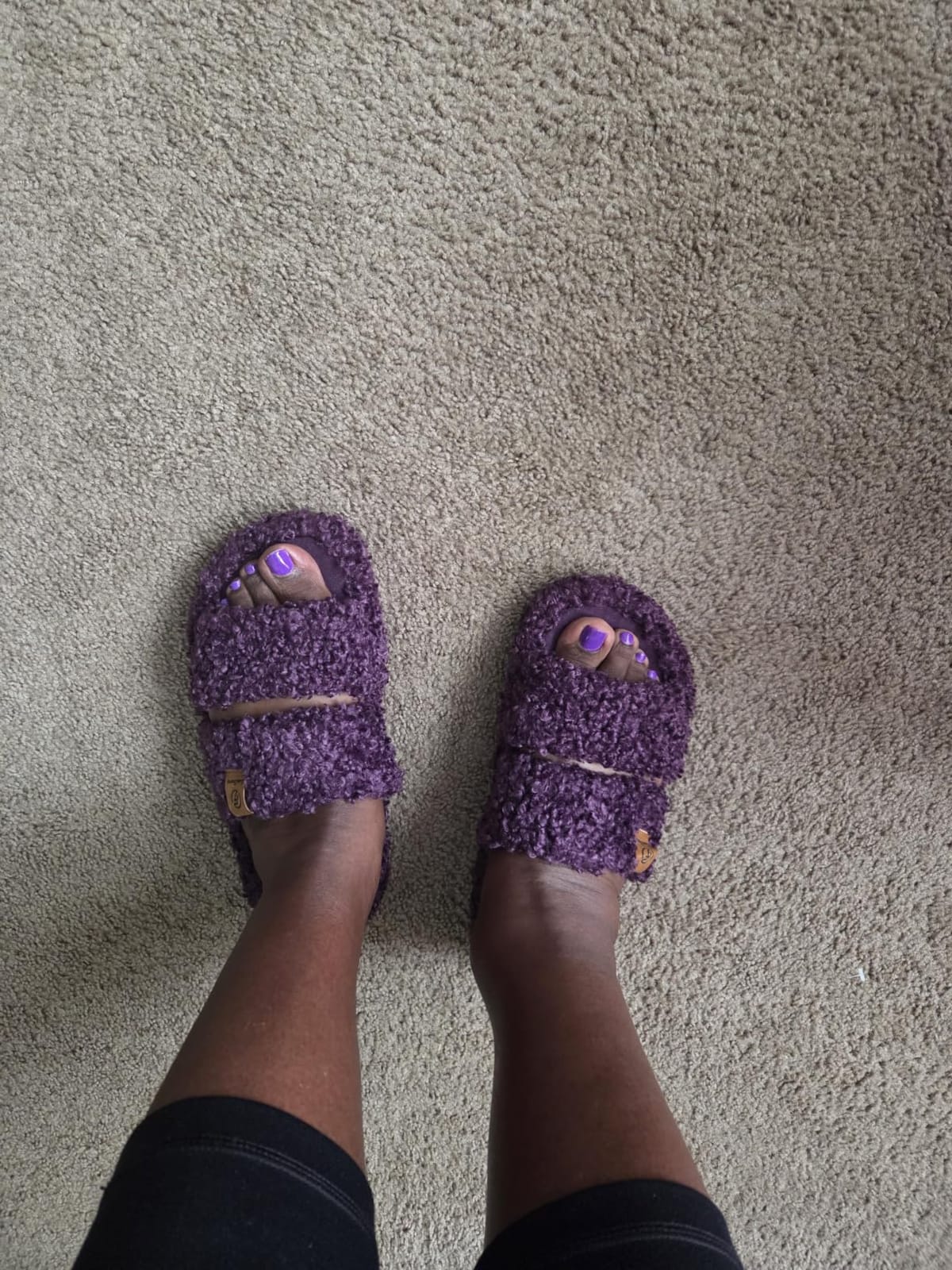 EverFoams Womens Fuzzy Open-toe Slippers Memory Foam Indoor House Shoes | Machine-washable, Gifts, Memory Foam, Anti-slip Sole, Lightweight, Indoor and Outdoor, Cozy customer photo 2