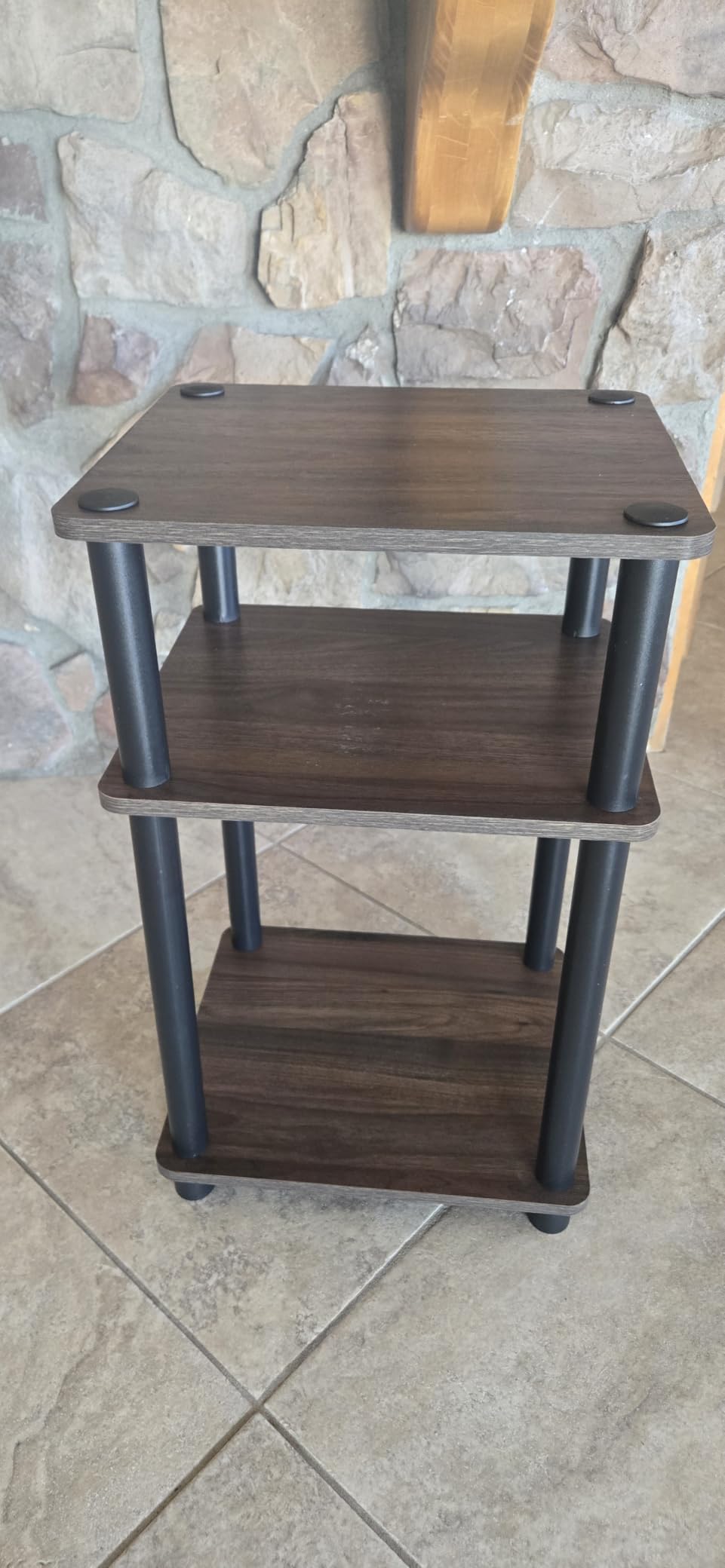 Furinno JUST Toolless 3-Tier Night Stand, Open Storage, Americano, Compact Narrow Bedside Table for Bedroom, Dorm customer photo 2