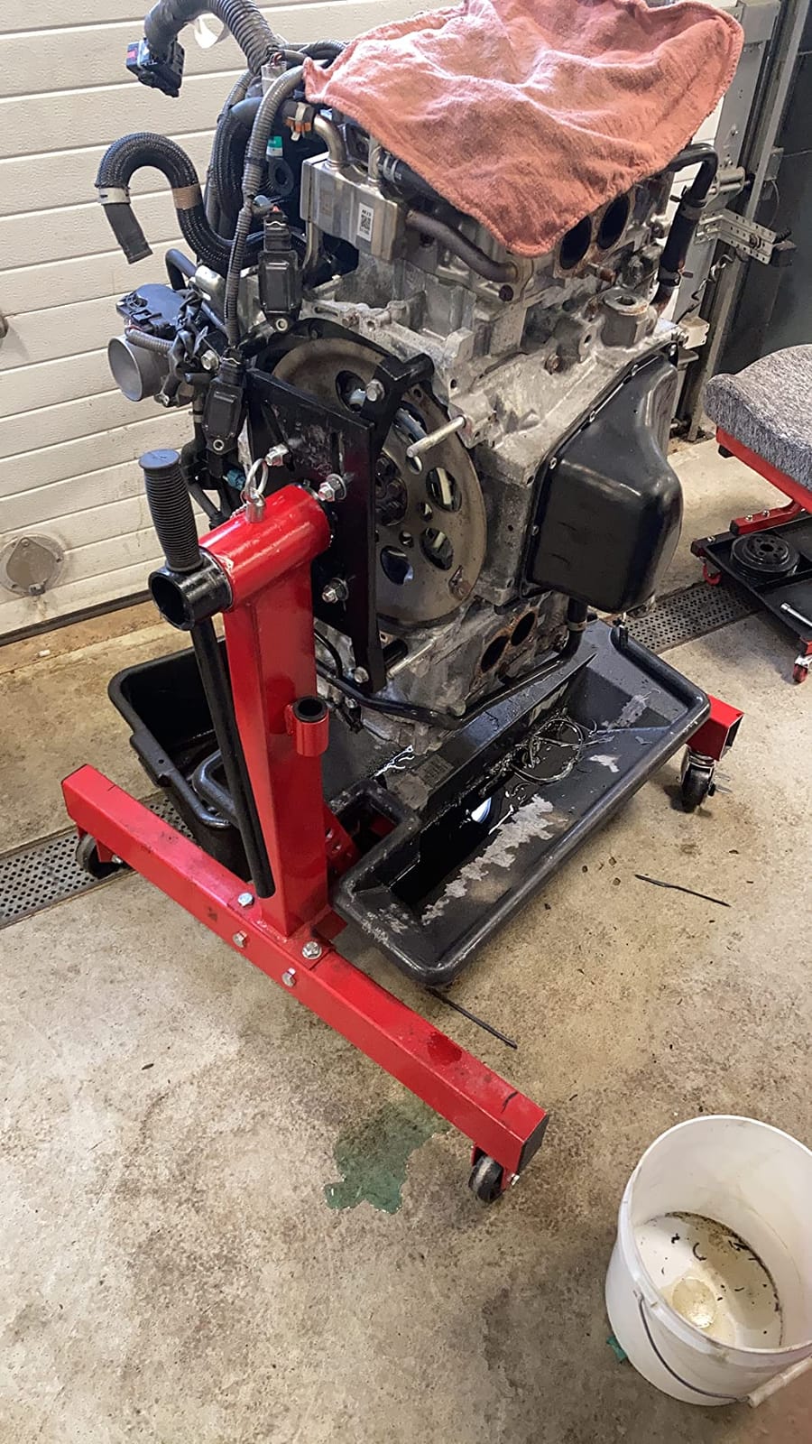 BIG RED Steel Rotating Engine Motor Stand,3/4 Ton (1,500 lbs) Capacity with Foldable Frame,5 Casters, 4 Adjustable Arms,360 Degree Rotating Head,for Vehicle Maintenance, Auto Repair,Red,AT37912-1 customer photo 1