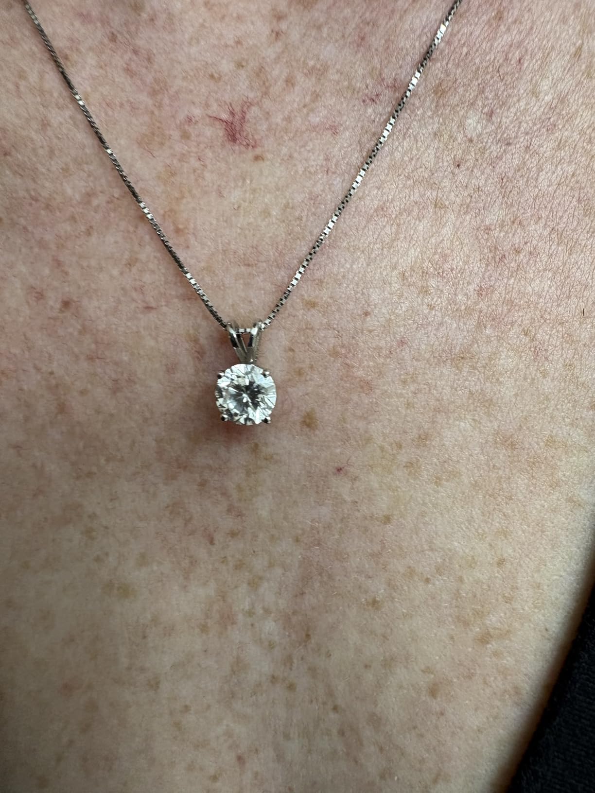 1 to 10 Carat 14K White Gold Lab Grown Diamond Solitaire Pendant Necklace customer photo 2