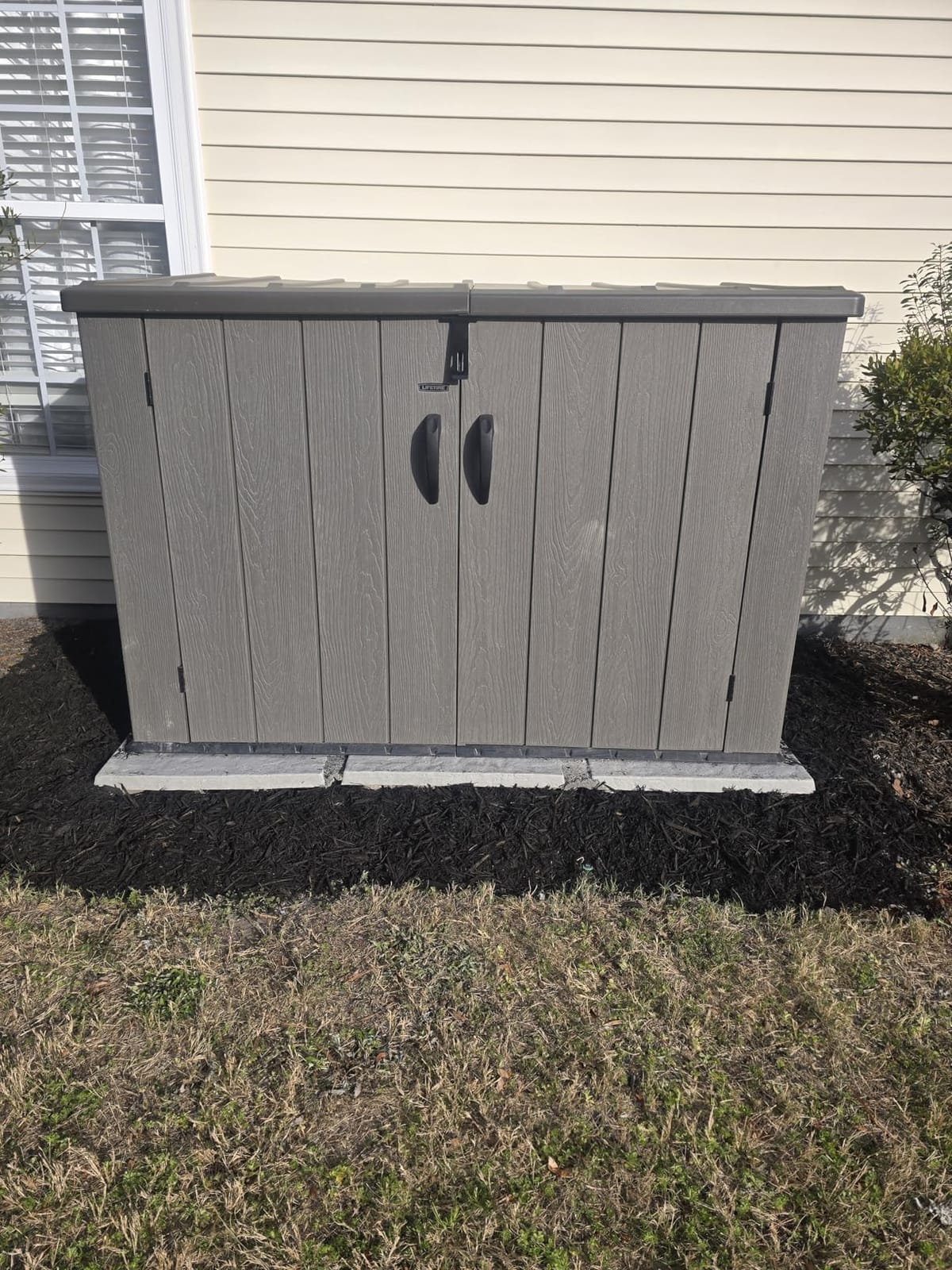 Emsco Group Flat Rock Rain Barrel and AC Unit Paver Patio Pad 24”x24” Natural Gray Tile – Easy Installation - 6pk customer photo 2
