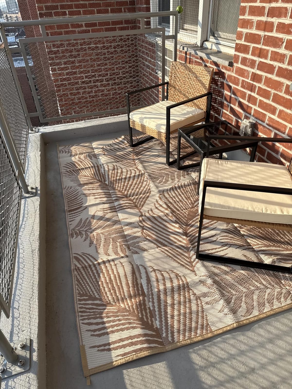Pauwer Waterproof Outdoor Rug 5x8, Plastic Straw Patio Rug, Leaf Brown customer photo 1