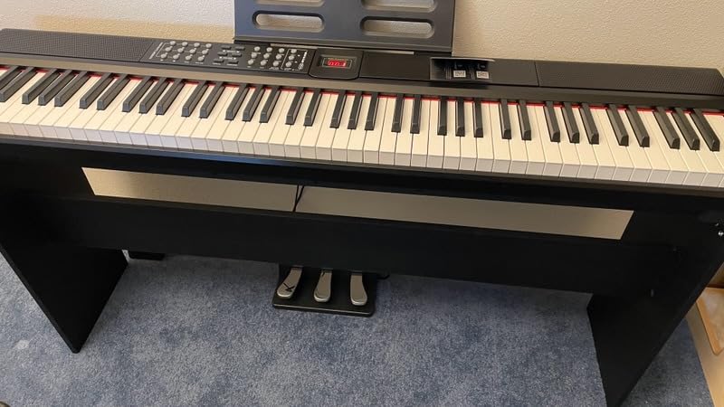 STRICH 88 Keys Weighted Keyboard with Sustain Pedal, Hammer-Action Digital Piano, 2x15W Built-In Speakers, Full-size Electric Piano Keyboard Supports USB-MIDI/Wireless Connect, SDP-120 customer photo 2