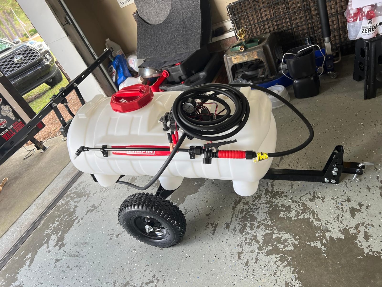 Chapin 97714: Made in The USA 25-Gallon Tow-Behind 2.5GPM/12V EZ Mount Deluxe Multi-Purpose ATV/UTV Tank Sprayer for Lawn & Garden, Farm & Acreage, Weed Control, w/ 2-Nozzle Spray Boom Attachment customer photo 2
